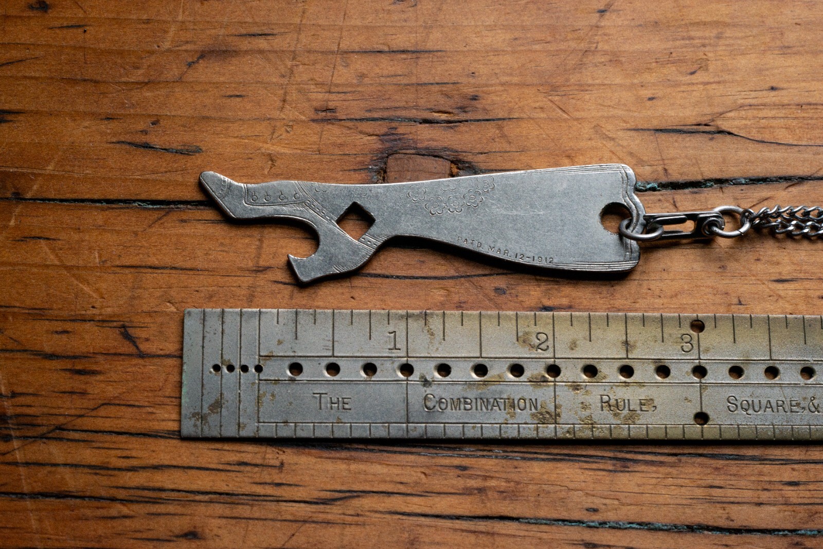 Antique Ladys Leg Bottle Opener Necklace Electric Piano Detroit Sister Clasp USA