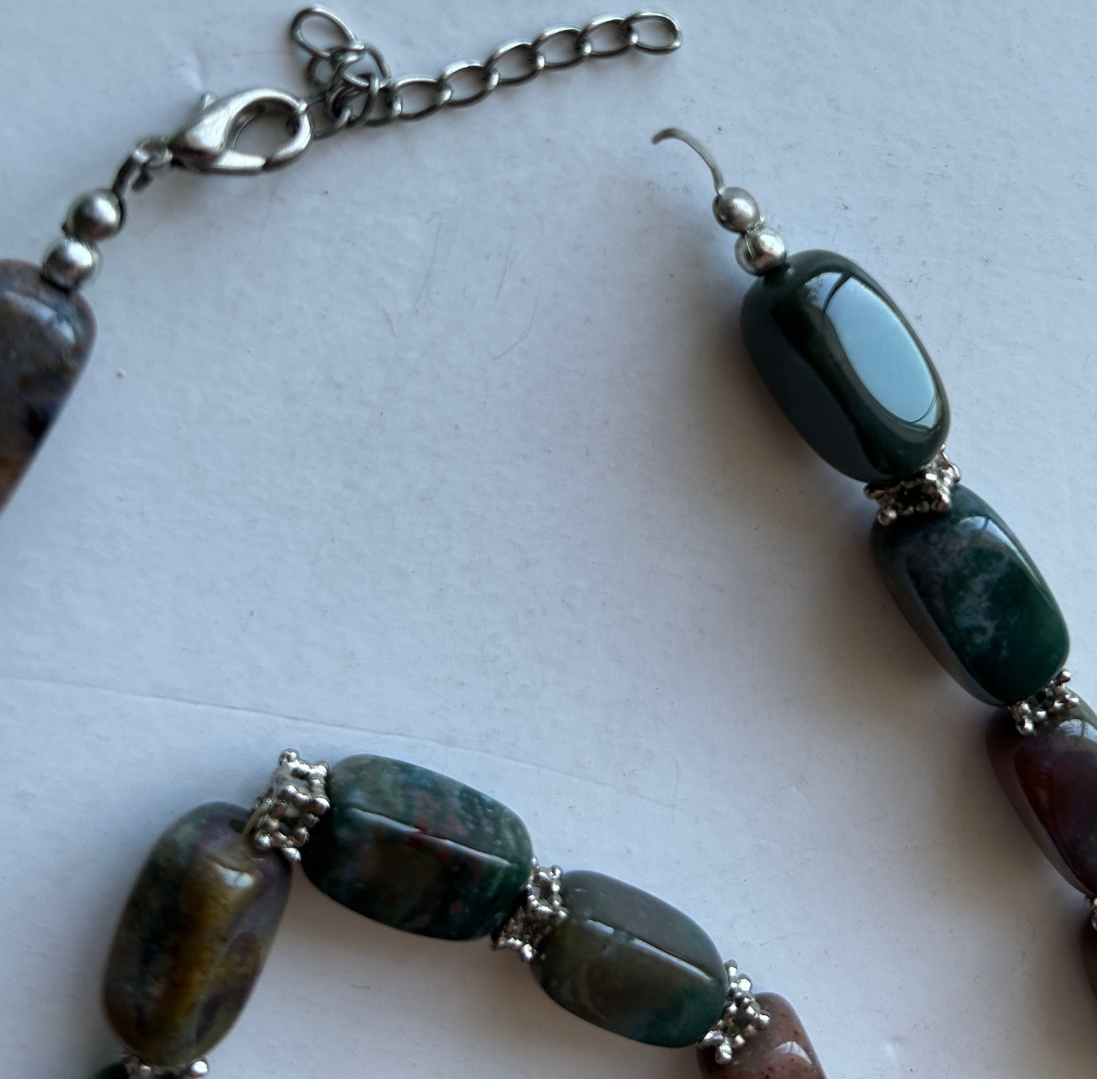 Vintage Semi-precious Multi Stone Beaded Necklace & Stretch Bracelet SET