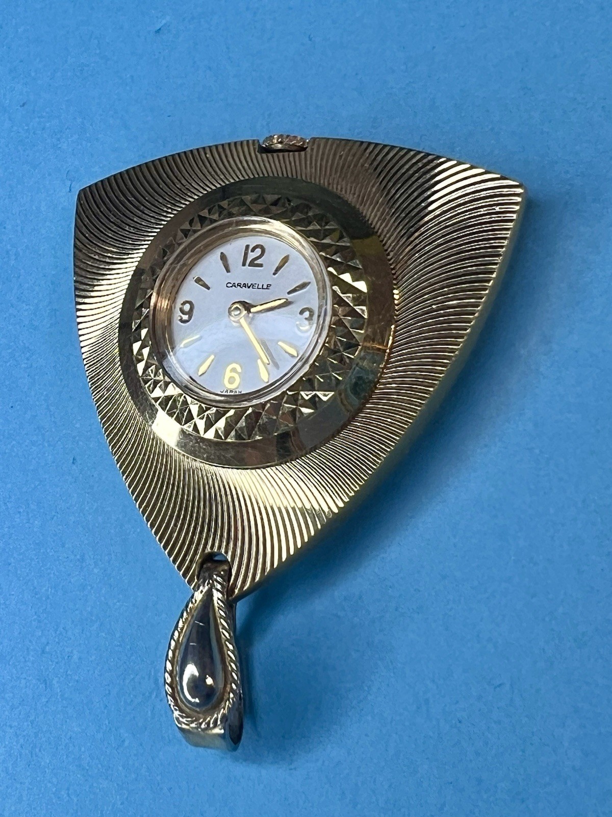 Ladies Vintage Caravelle By Bulova Pendant Watch Gold Tone Manual Swiss Works