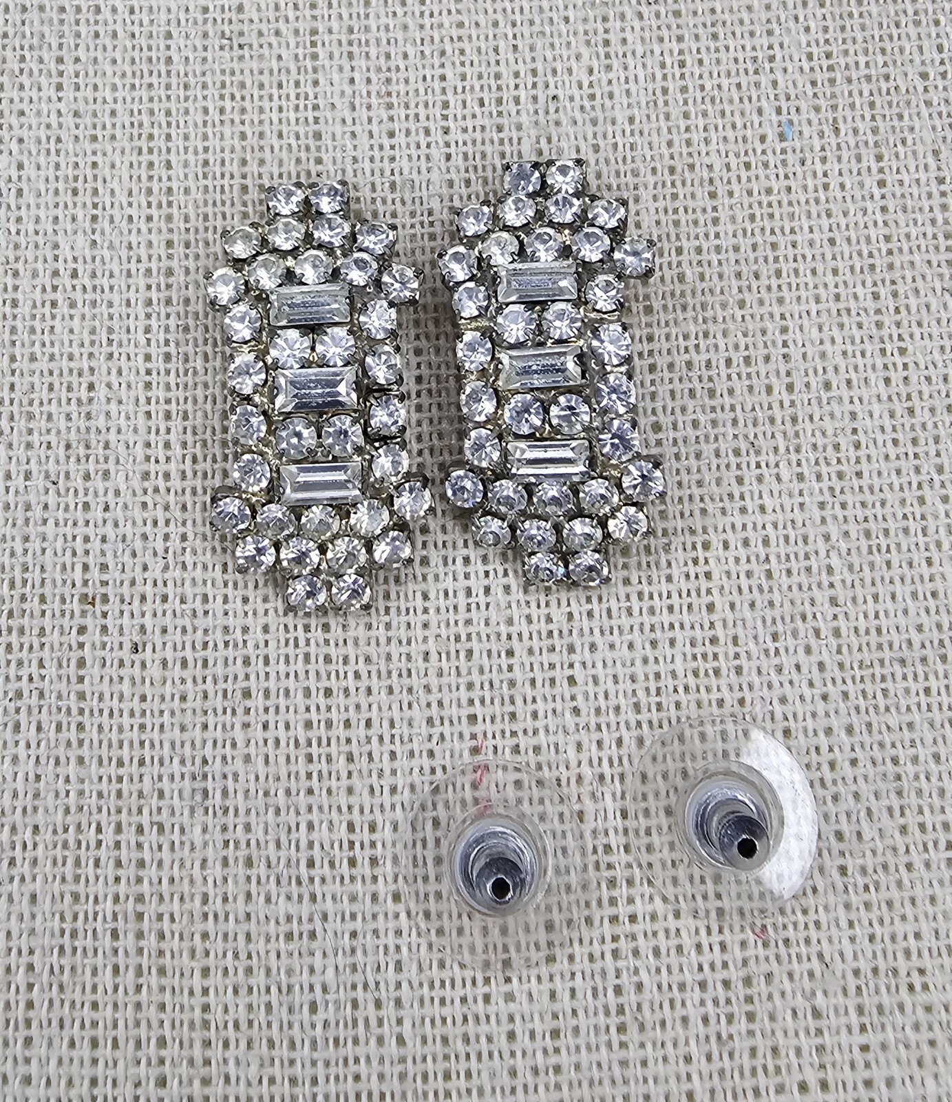 VTG 1950S 60S COSTUME RHINESTONE SET EARRINGS Vintage Classic Post Studs