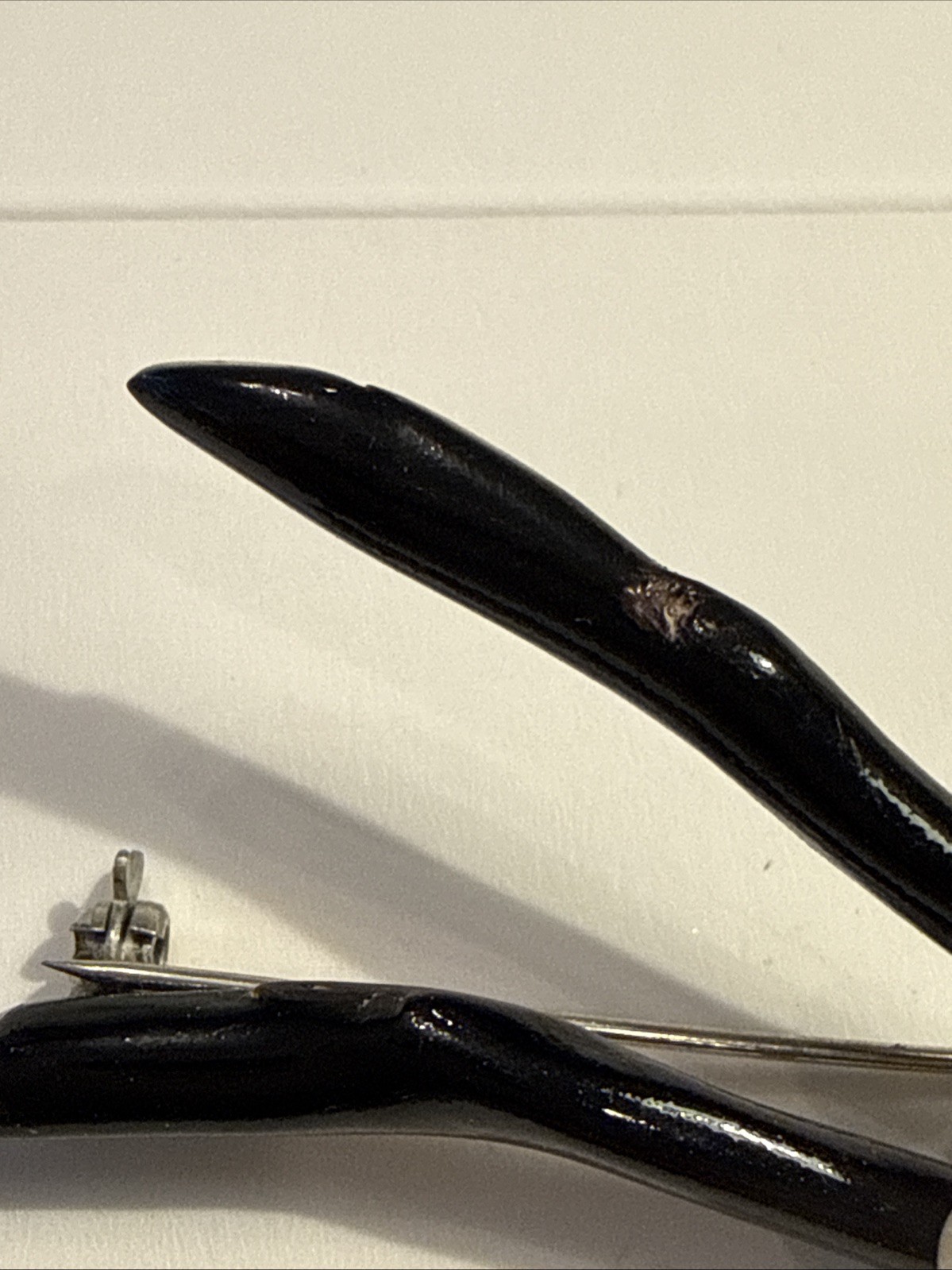 Natural BLACK BRANCH CORAL Brooch Pin with White Pearl & Coral 2.5″