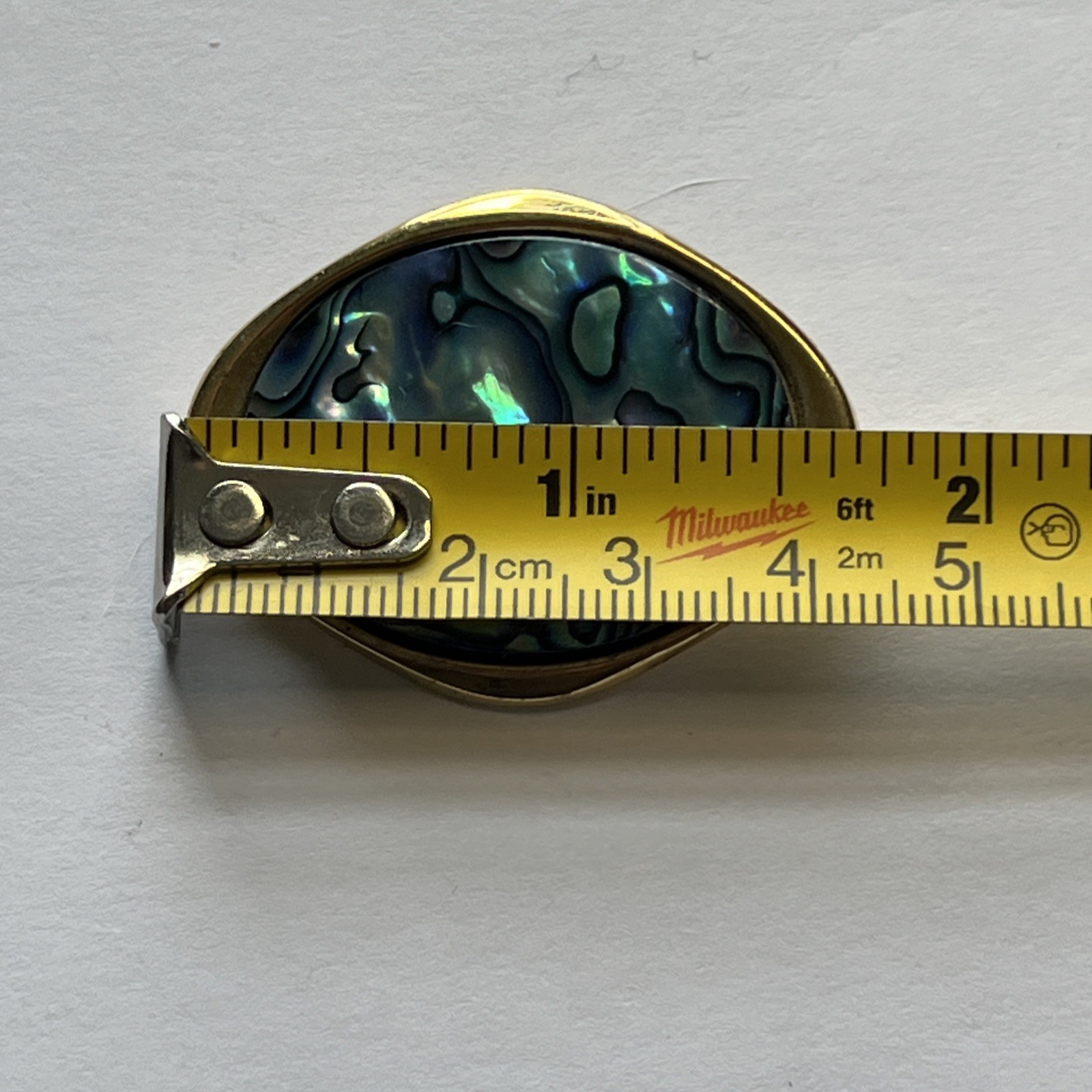 Vintage New Zealand Paua Shell ABALONE Brooch / Pin Oval