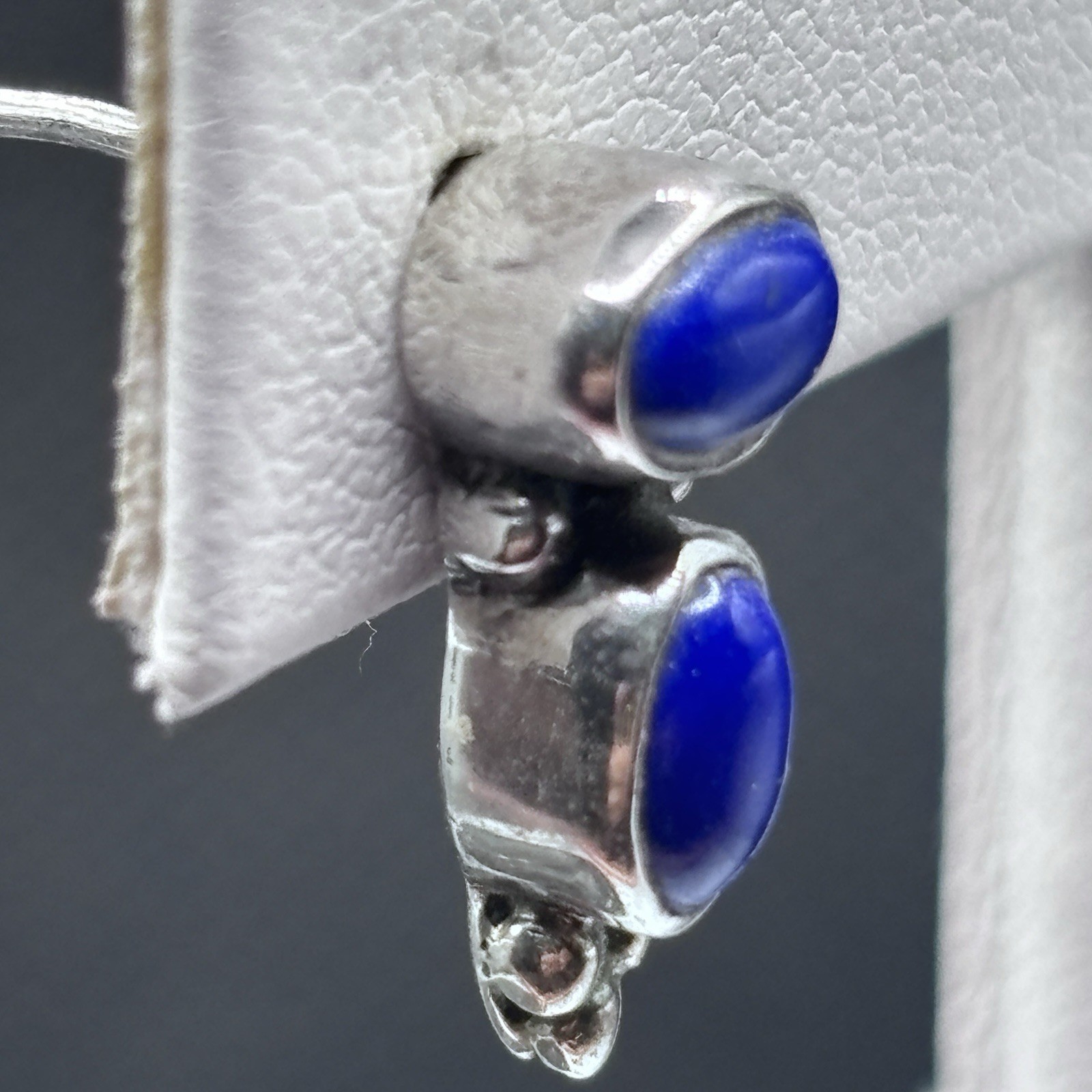 Cobalt Blue Lapis Lazuli Sterling Silver Pierced Earrings, Albuquerque, New Mex.