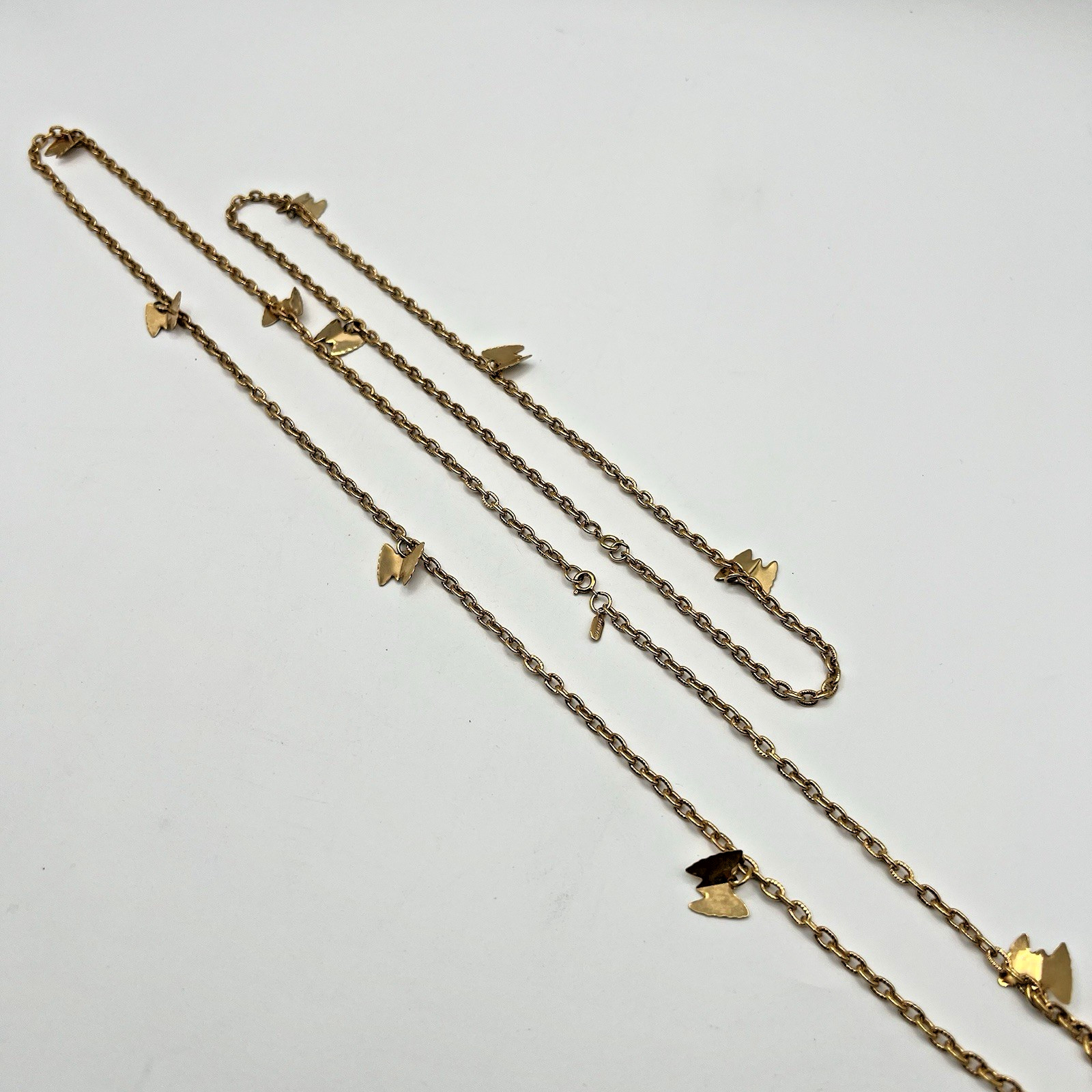 Sarah Coventry Butterfly Necklace Convertible Layered Gold Tone Opera 33″ + 20″