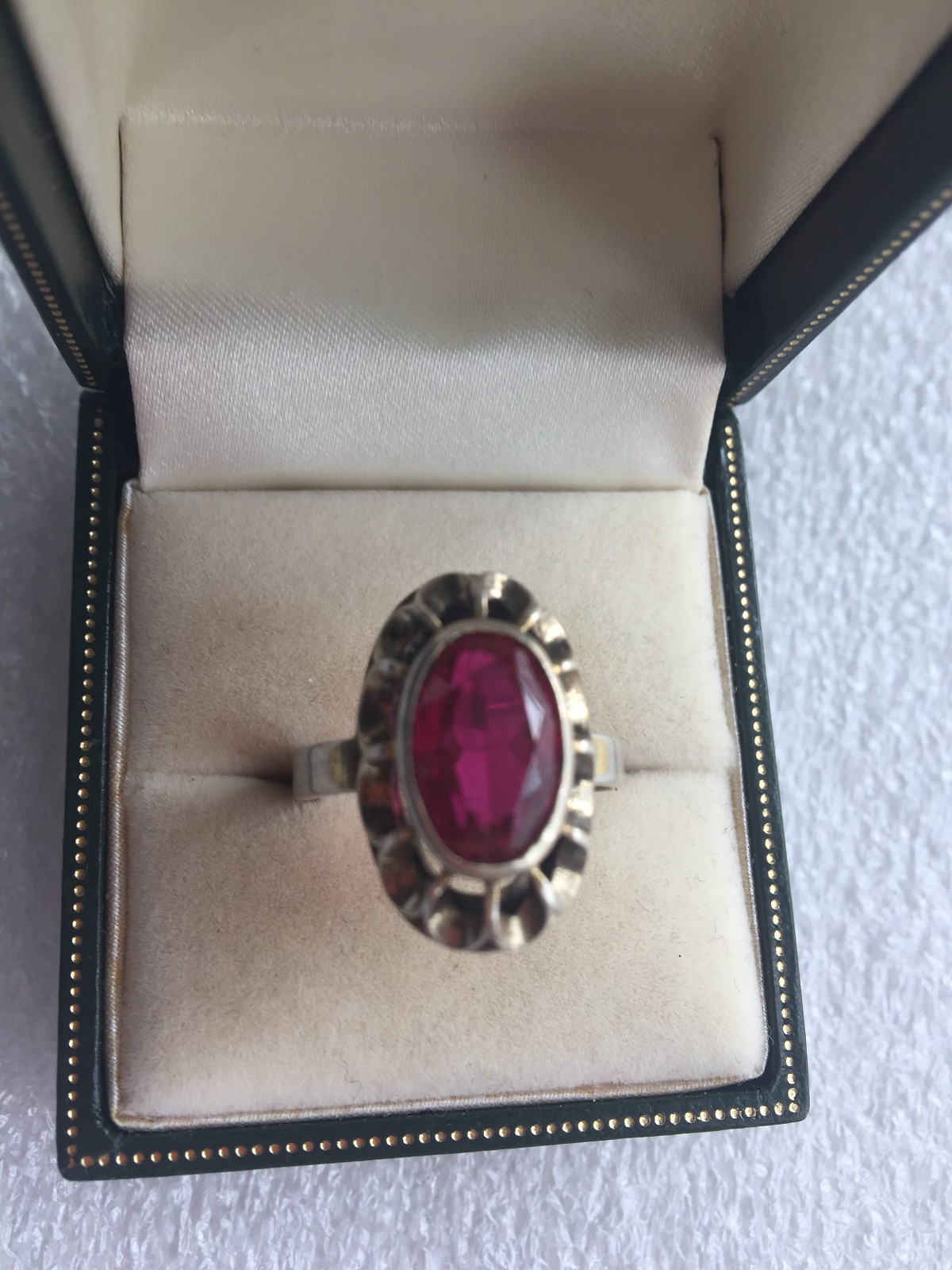 Tourmaline Rings silver 875 Russian Soviet Silver vintage USSR