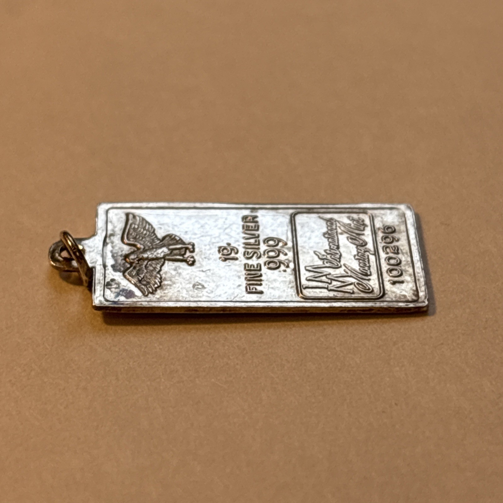Vintage Sterling Silver .999 IMM Eagle Bar Charm Bullion Style 1.03g