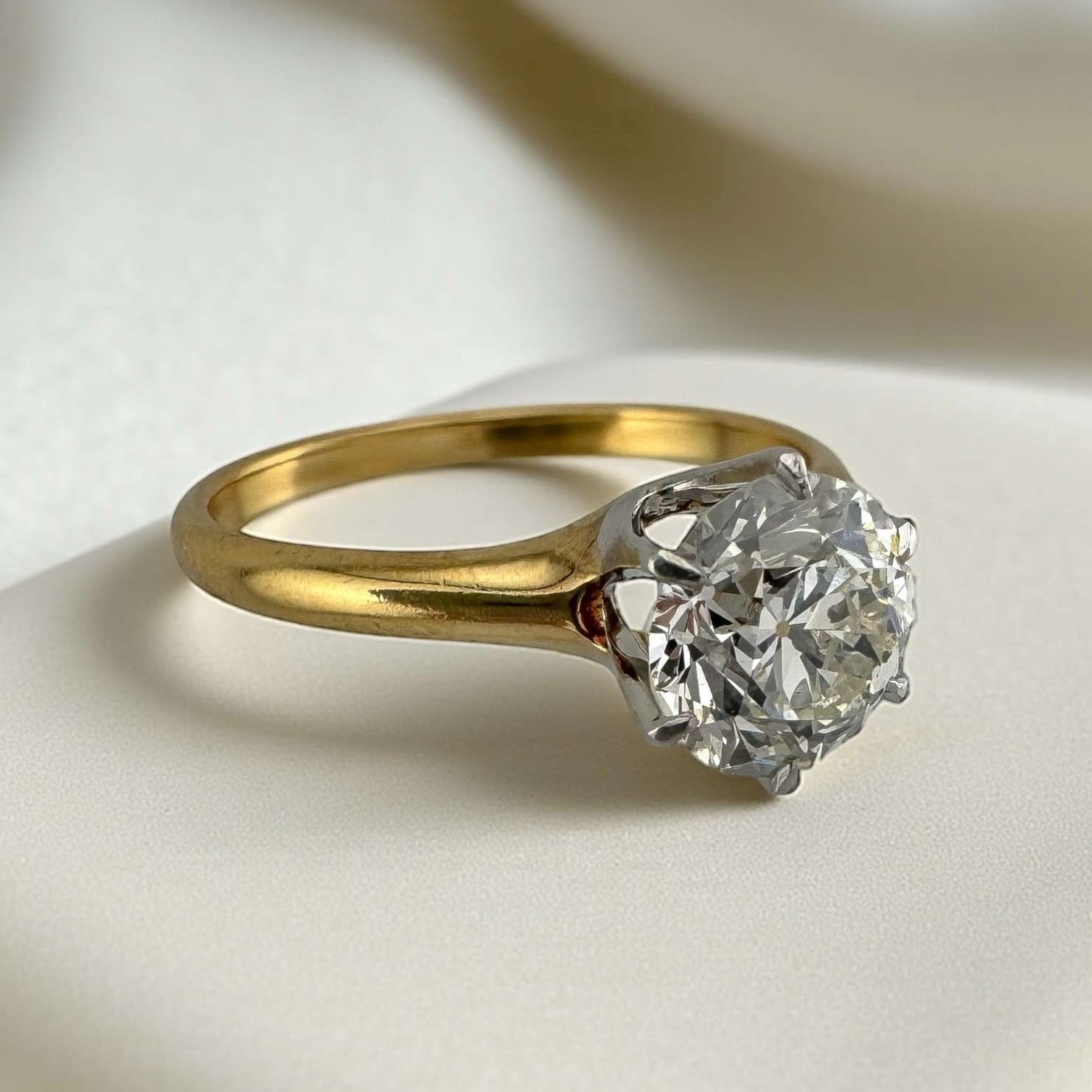 Stunning Antique 1.28ct Old European Cut Diamond Solitaire Ring in 14K Gold