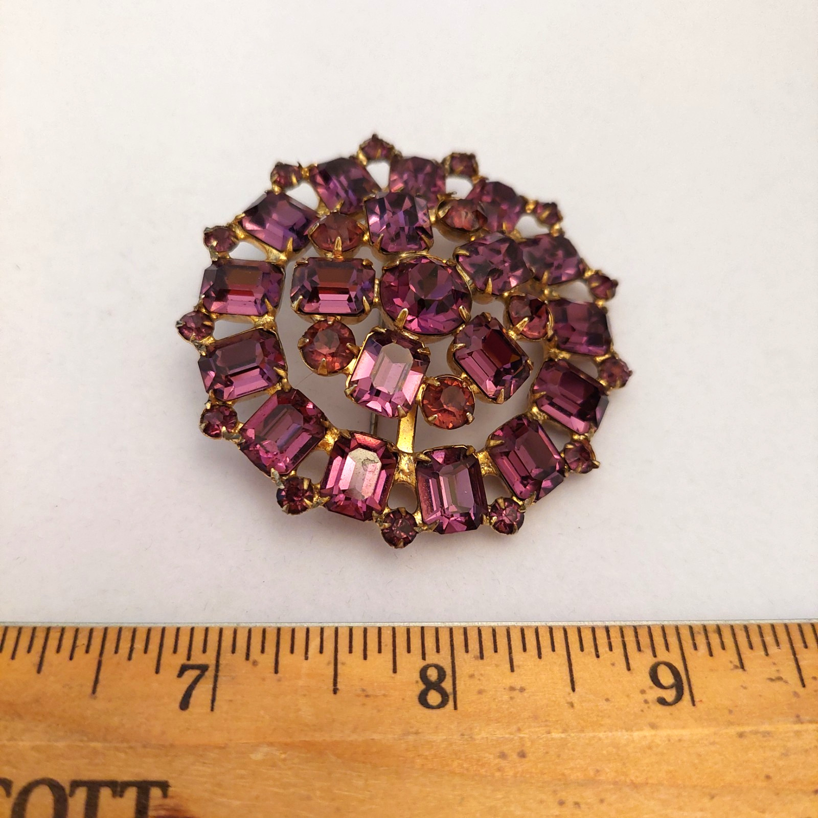 Vintage Weiss 2 1/2 Inch Purple Lavendar Brooch – Georgeous!!