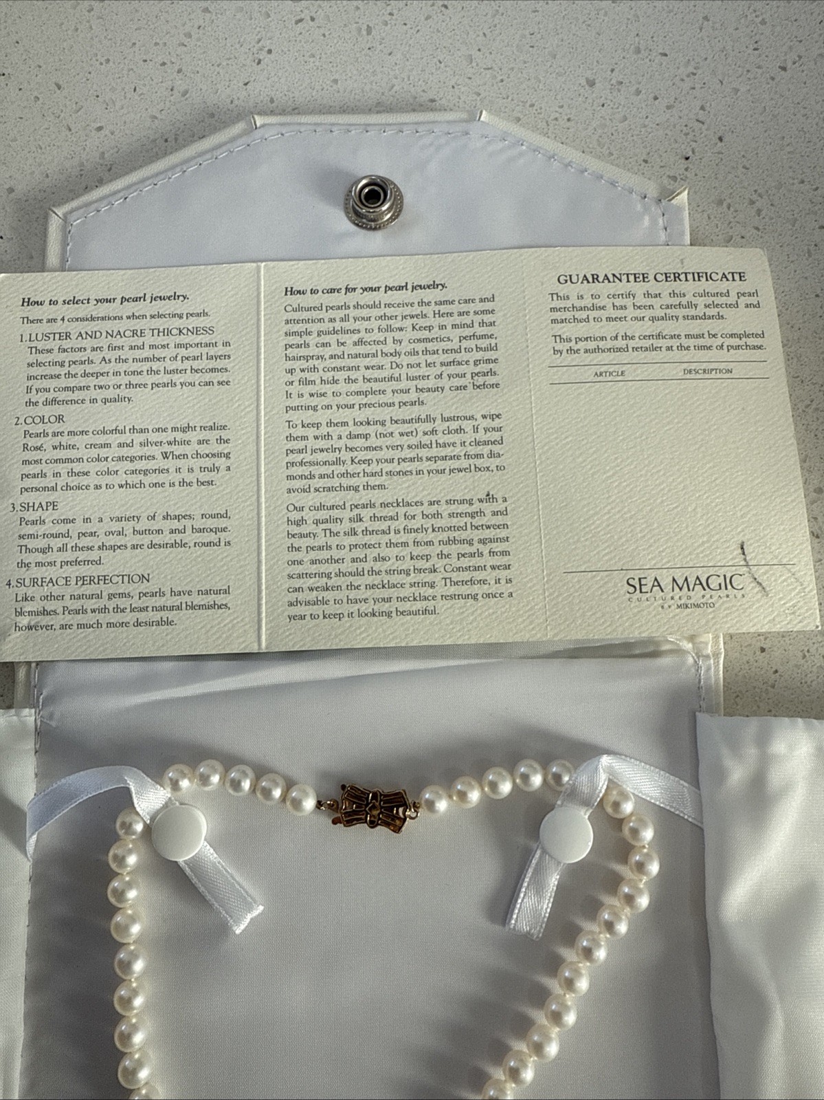 6.5mm Mikimoto Akoya 16″ Long Cultured Pearl Necklace 14K Clasp