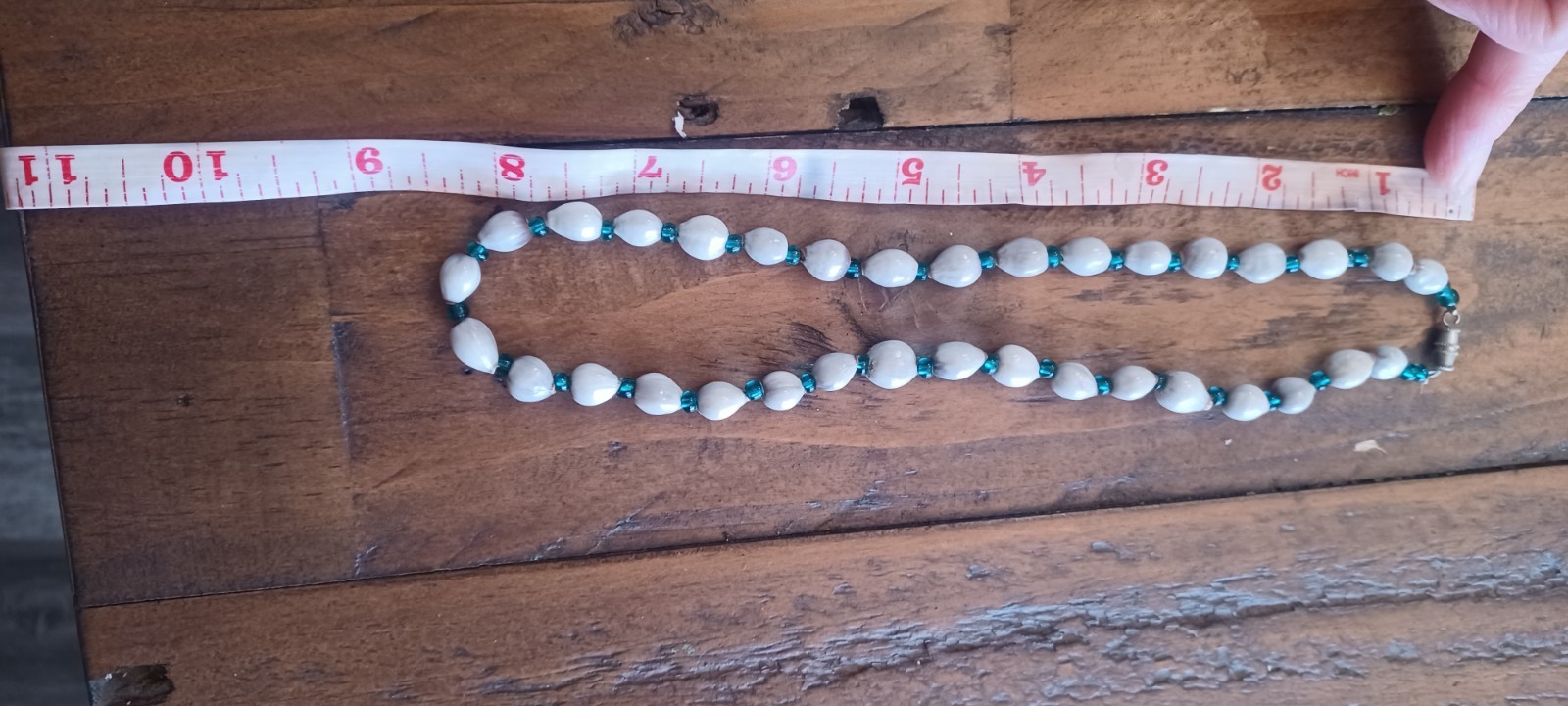 Vintage Necklace Glass Beads And Shell Like. Beautiful