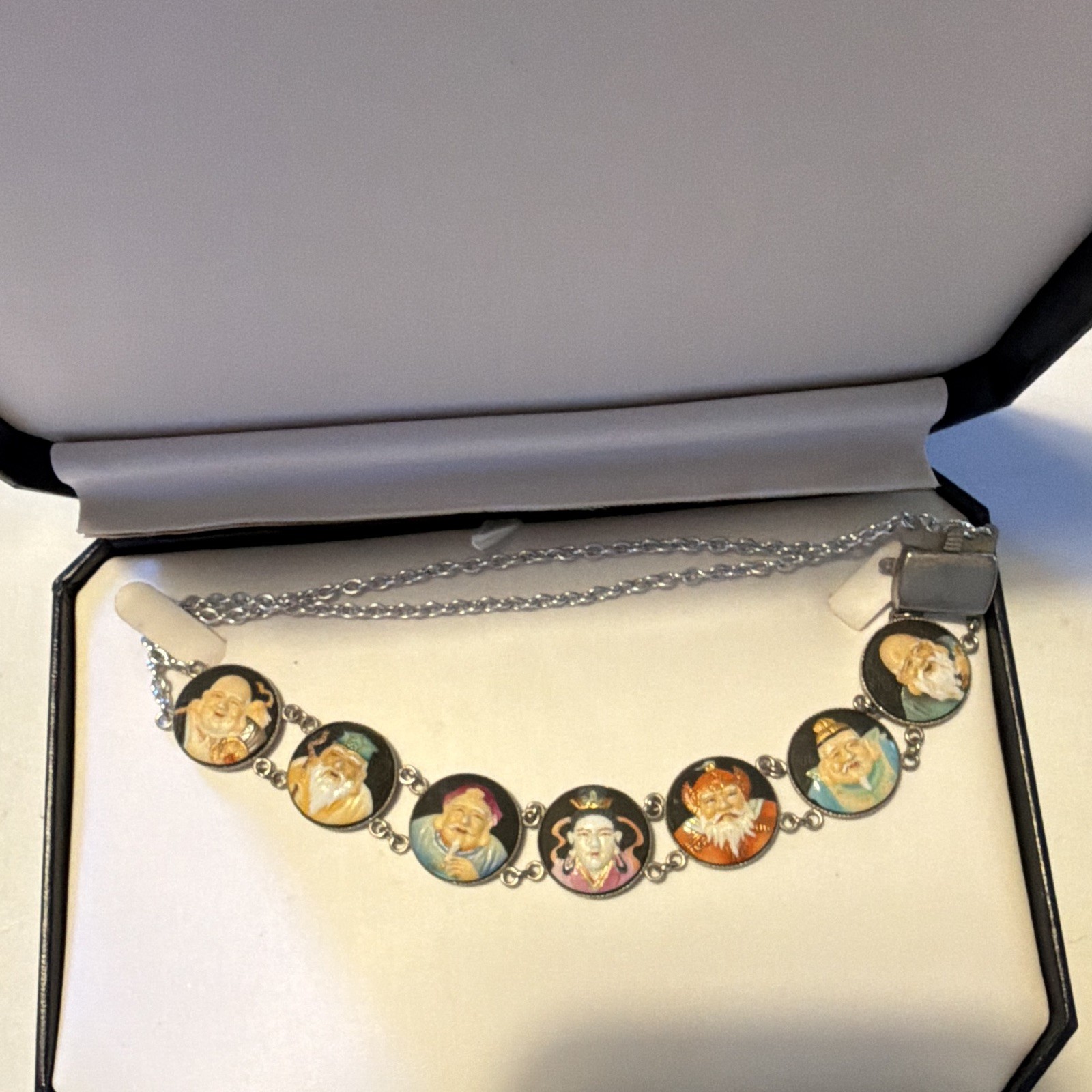 Toshikane Seven Lucky Gods Porcelain Necklace