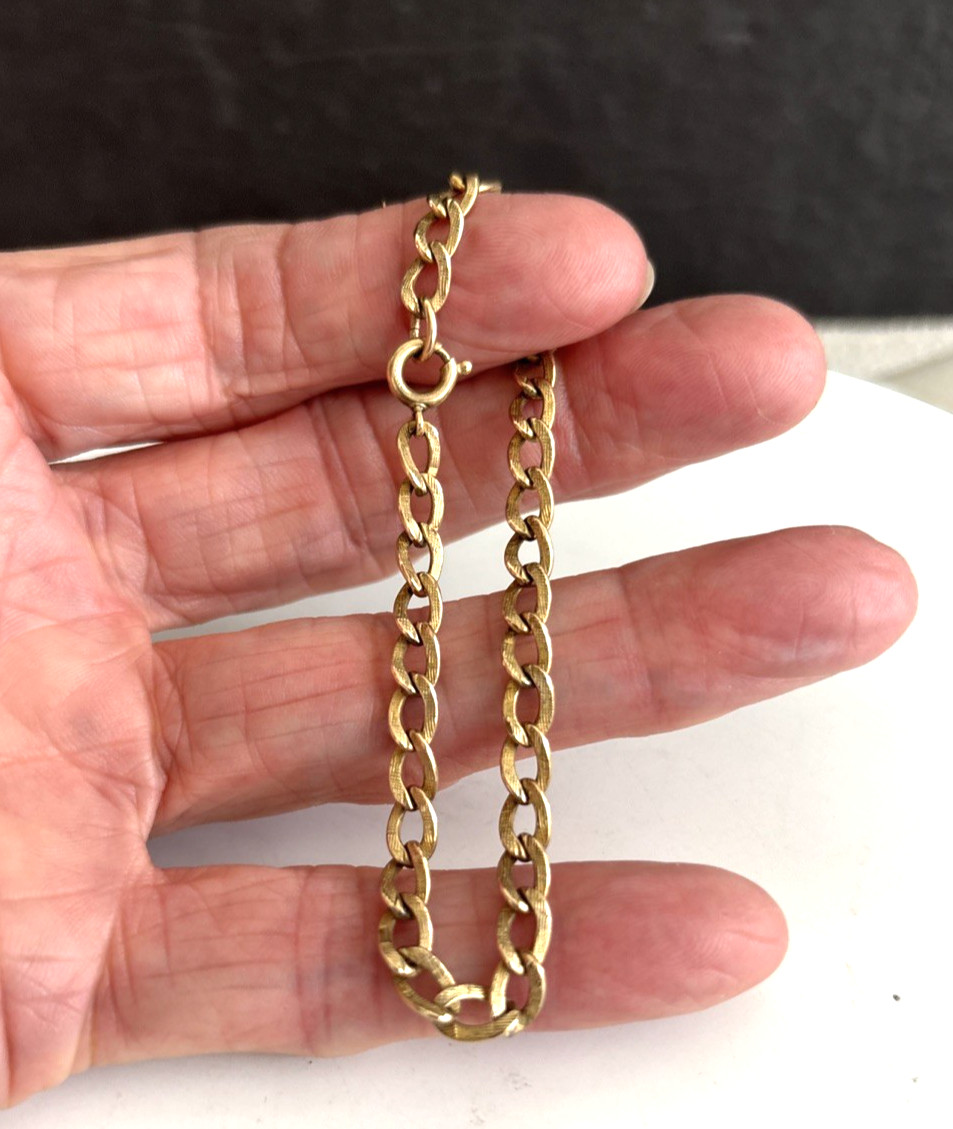 Vintage 1/20 12k Gold Filled Chain Link Bracelet 4 Mm