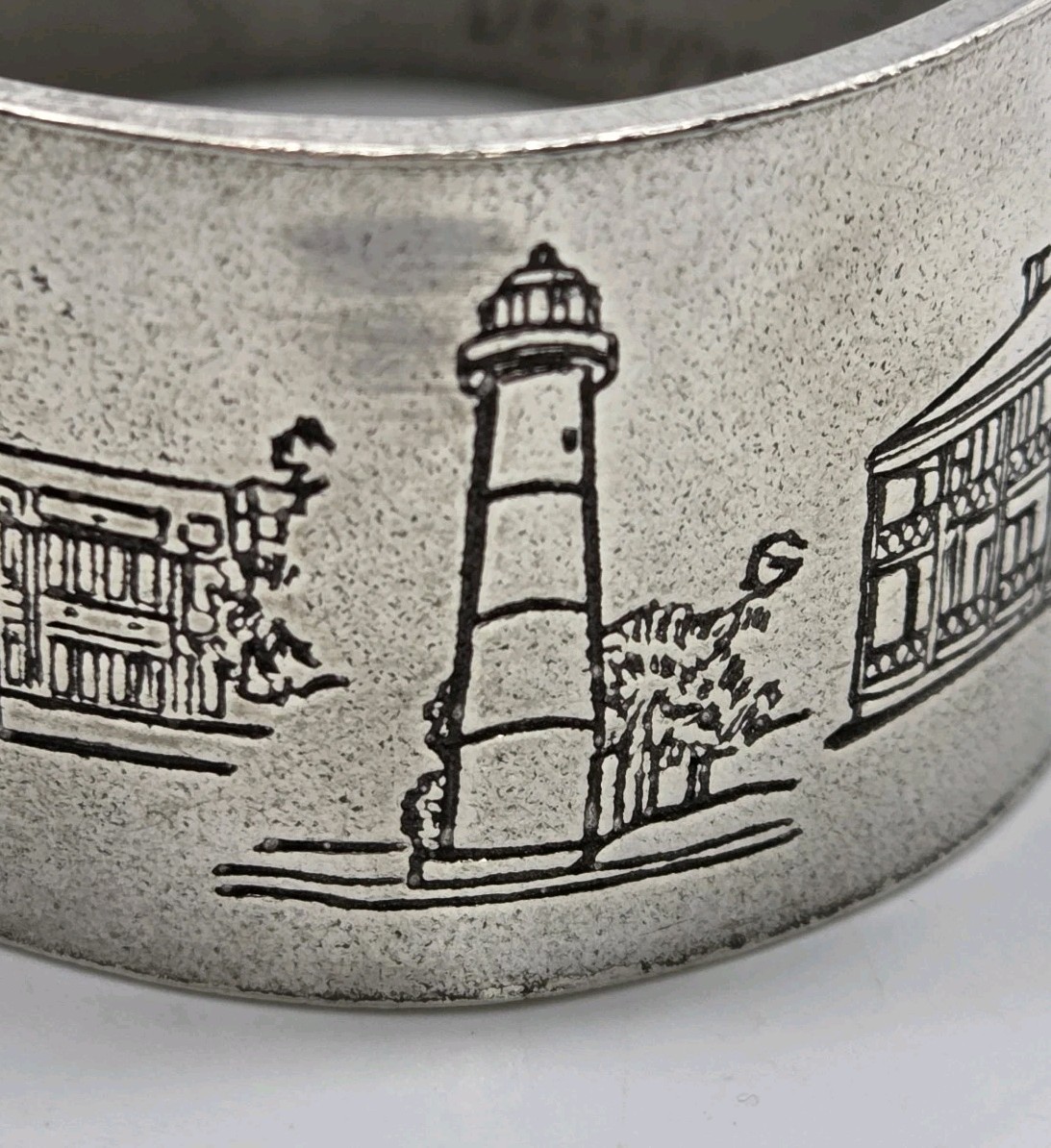 Salisbury Pewter Cuff Bracelet MS Gulf Coast Landmarks In Box Martin Miazza’s