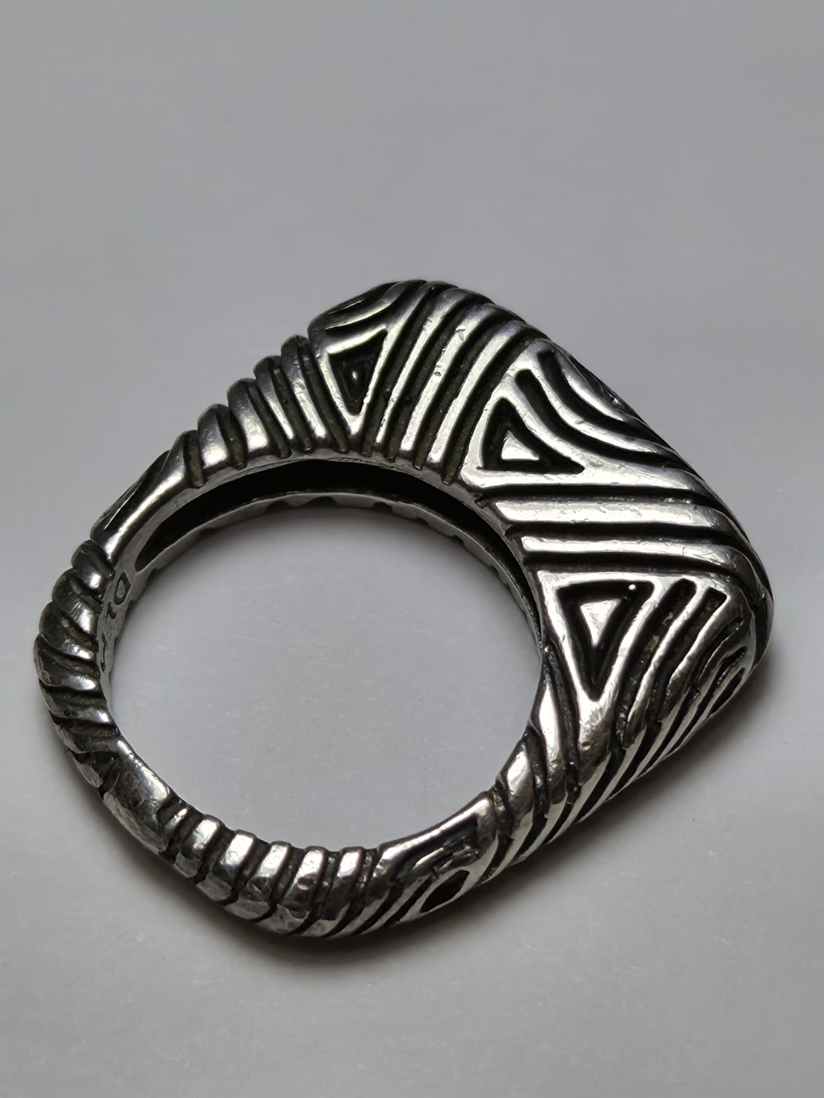 Vintage 1997 Dian Malouf .925 Sterling Silver Geometric Ring Size 6.25