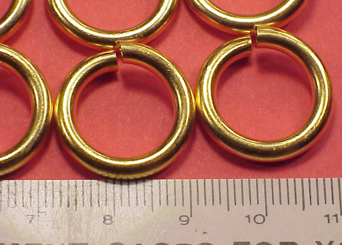 Vintage Gold Plated Brass 19mm 3/4inch Jump Rings Chains 12 Pieces Crafts