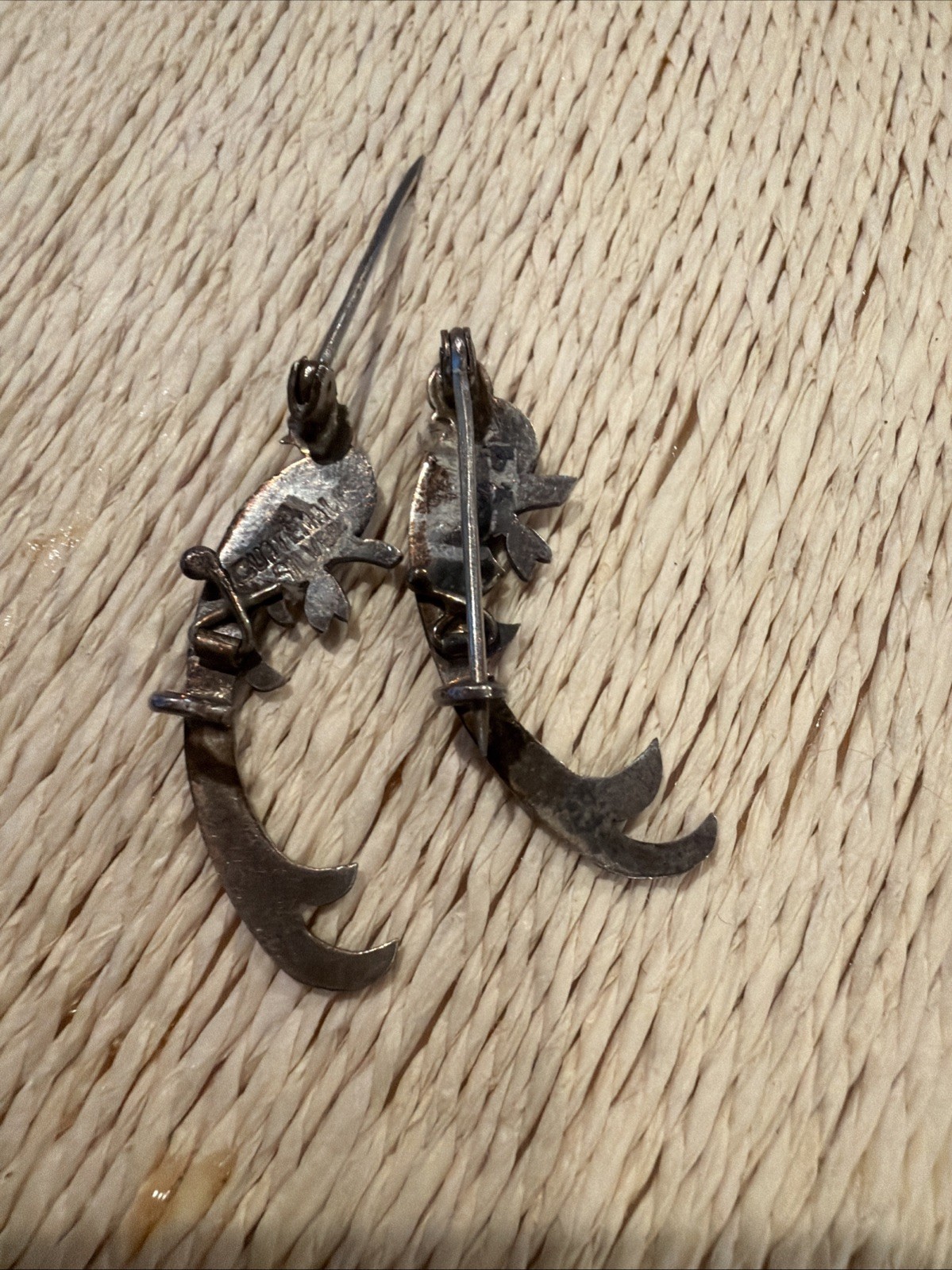 Set/2 Guatemala 900 Fine Silver Two Tone Quetzal Bird Of Paradise Brooches