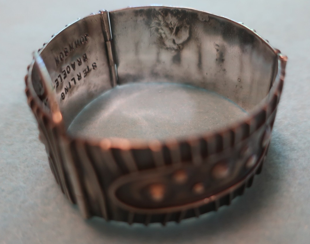 Vintage Segmented Sterling Cuff Bracelet; Made in USA by Peggy Johnson, May 1978