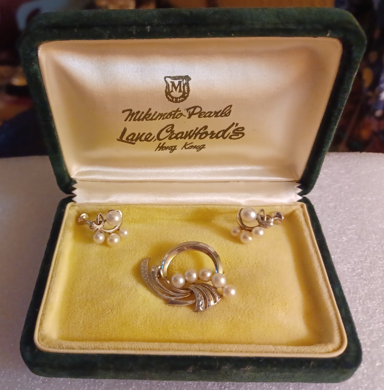 Vintage Mikimoto Pearl Brooch ~ Matching Pearl Earrings ~ Read Description!!!