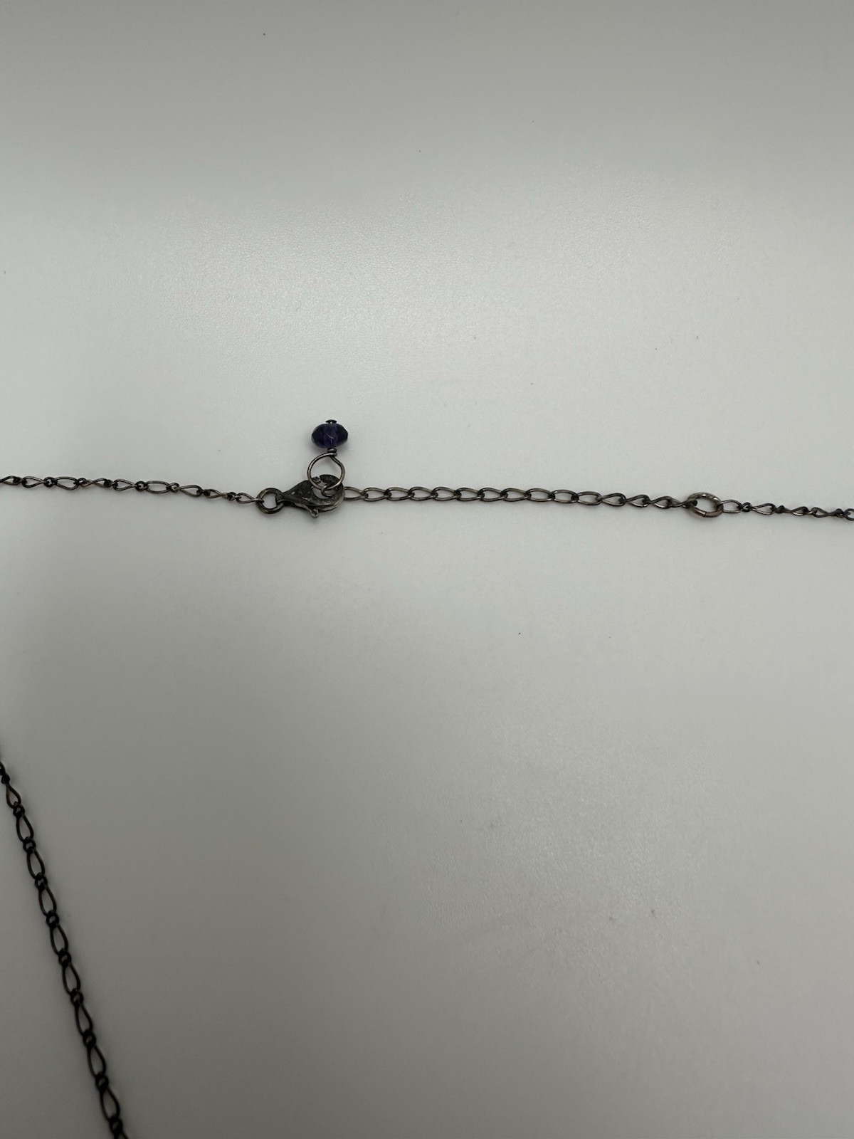Vintage Sterling Silver Purple Blue Crystal Necklace 18”-20” JB23