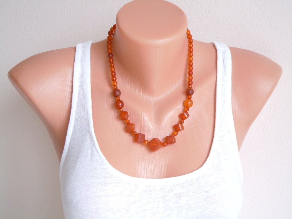 Art Deco Honey Natural Amber Necklace Collar Balls & Cubes 21.4 G/49.5 Cm