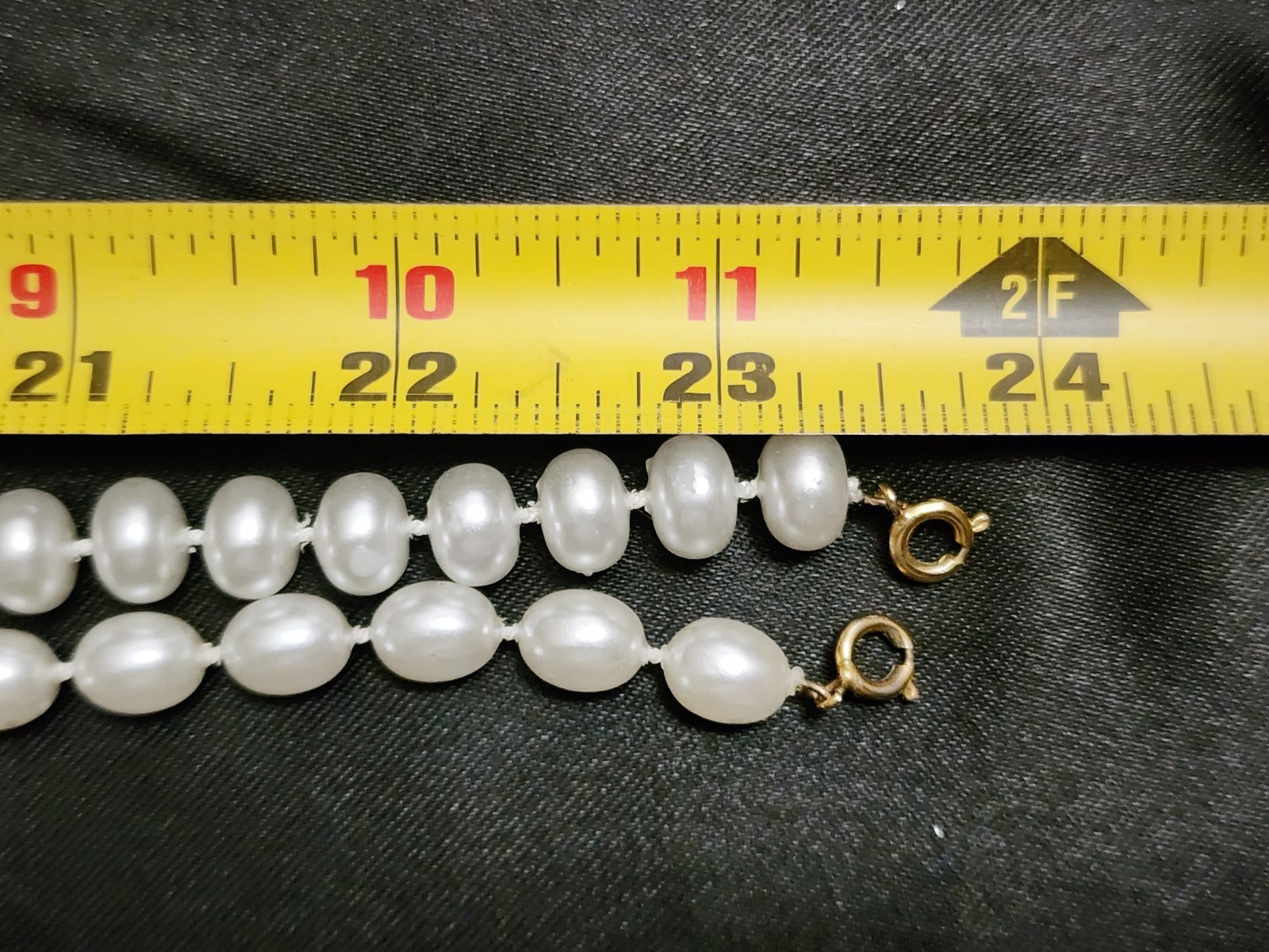 2 set VTG Baroque & Egg Shaped Faux Pearls 23.5 in Old Hollywood glamor MCM