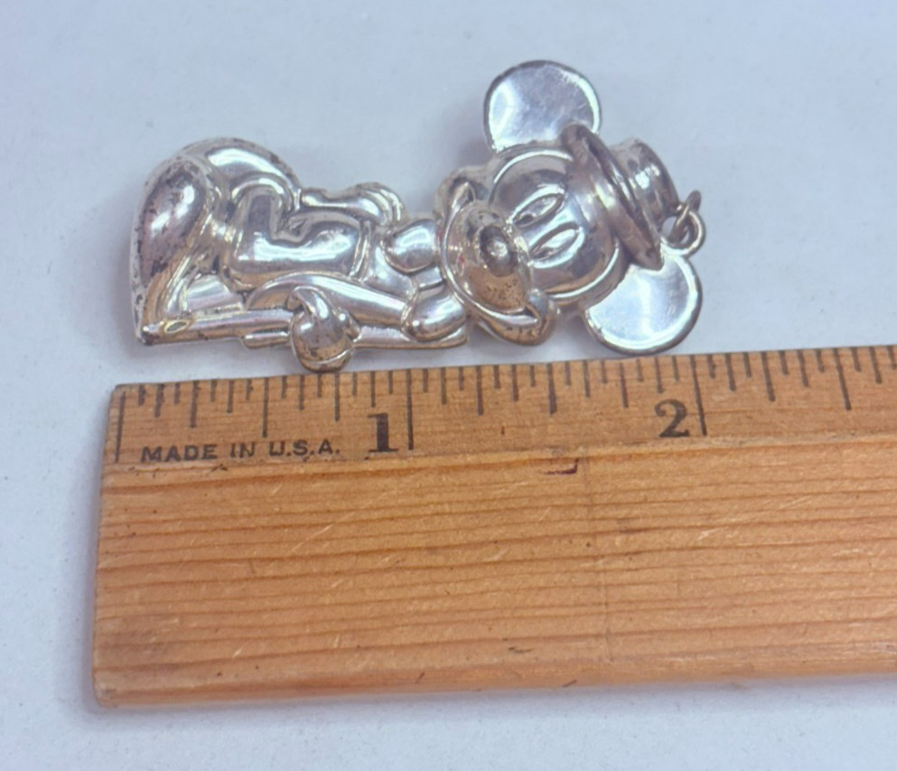 Rare Vintage Disney 925 Sterling Silver Top Hat Mickey Mouse Charm