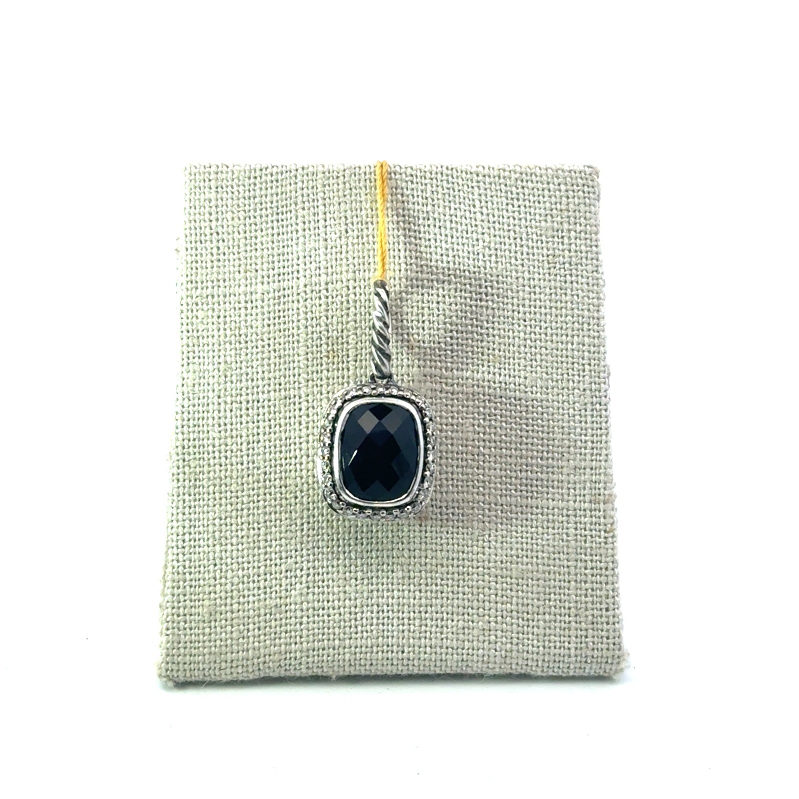 David Yurman silver onyx and diamond pendant