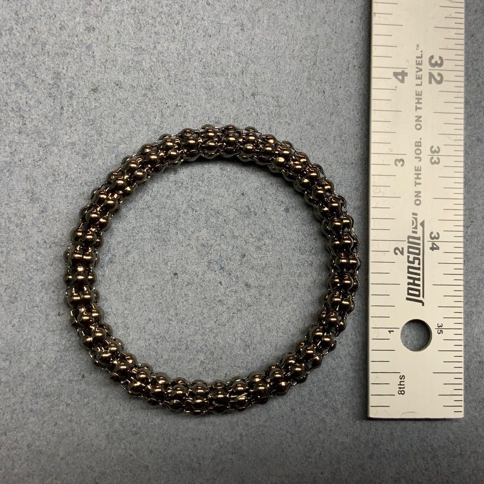 Textured Mesh Bangle Bracelet Retro Dark Bronze Iridescent Sheen Goth Emo Punk