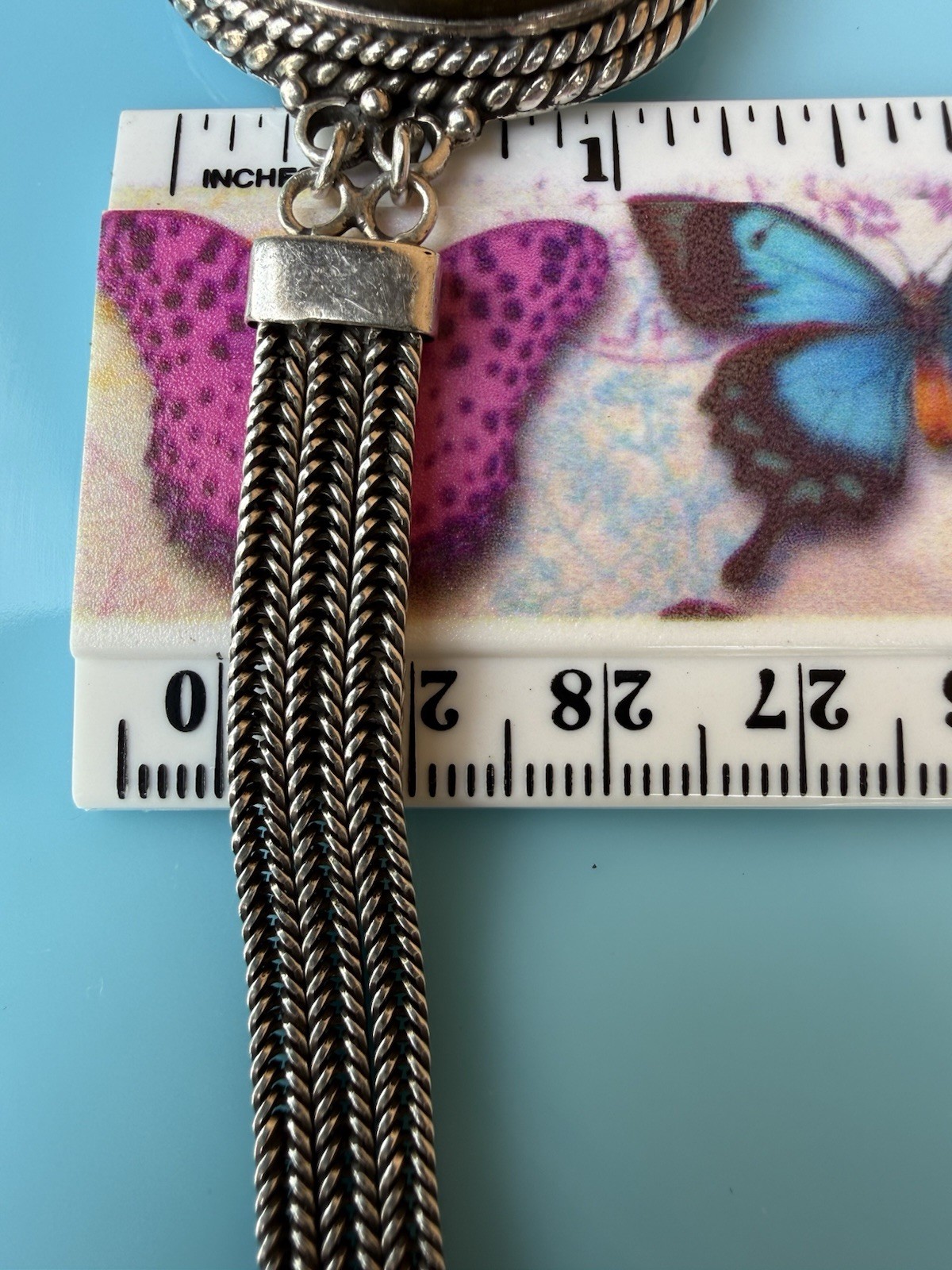 Vintage Sterling Silver 925 Large Oval Tigers Eye Bracelet Hook Clasp 35.4g