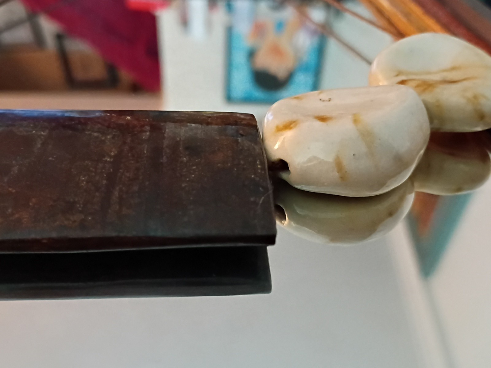 Boho Beautiful White/ Brown Shell? Stone?Heavy!Unsure Of Value…