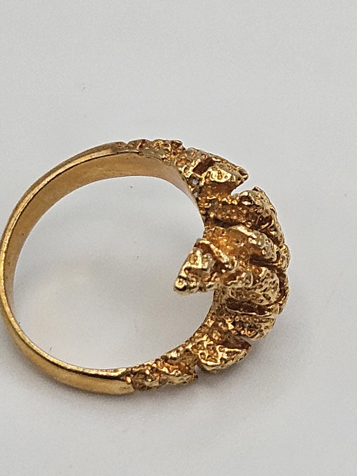 Vintage Modernist Gold Tone Finish Over Brass Petite Ring Size 6