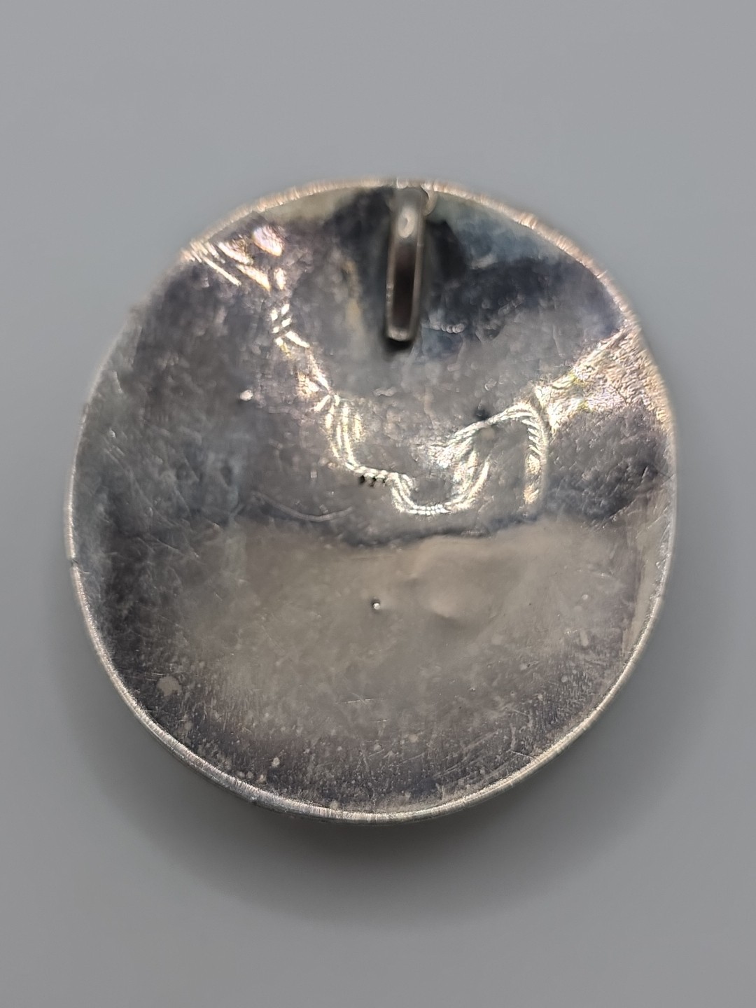 Vintage Sterling Silver 925 Large Oval Black Onyx Decorative Pendant 44g