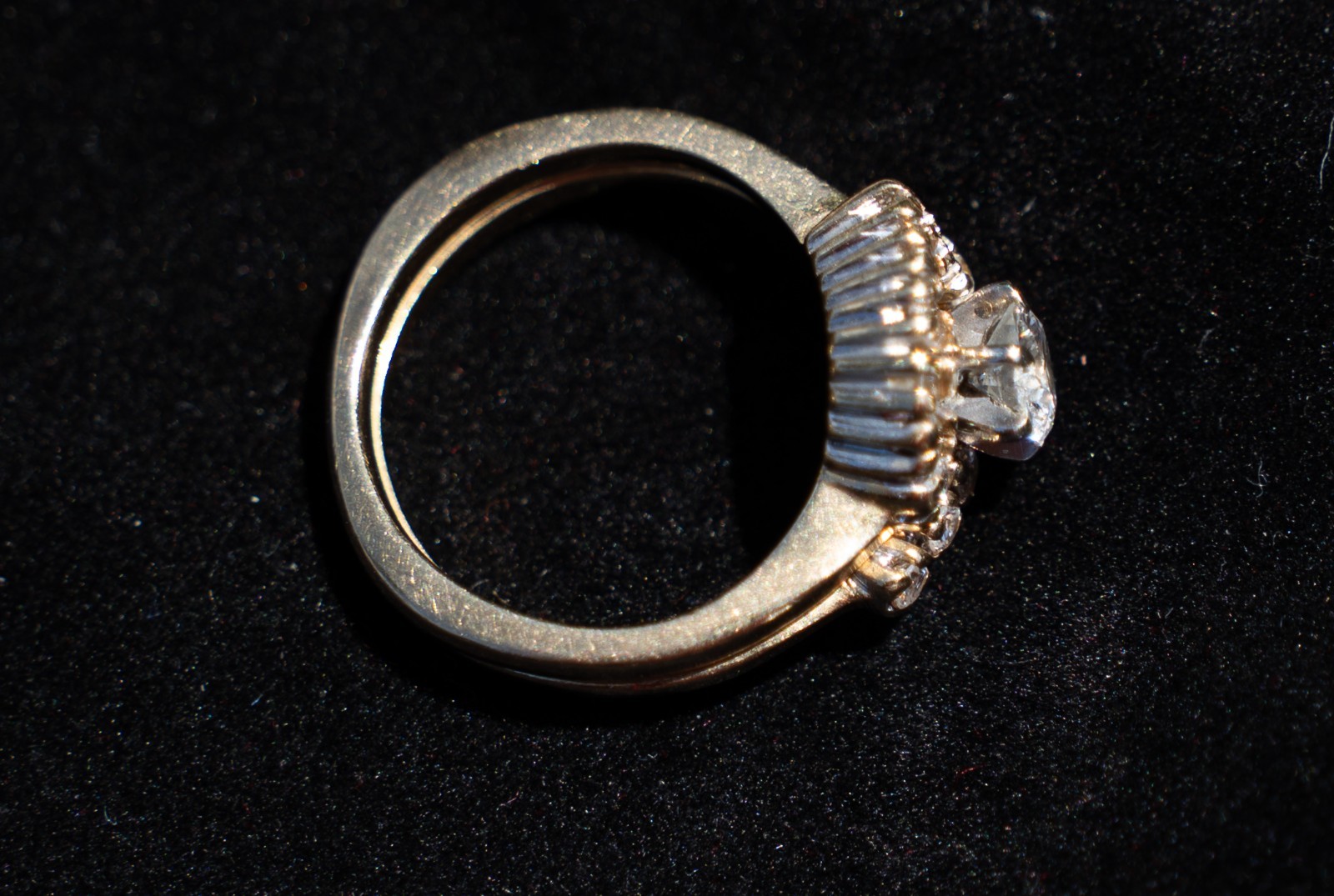 Vintage Old European Cut (OEC) 14K Gold Diamond Cluster Ring Wrap size 6-6.5
