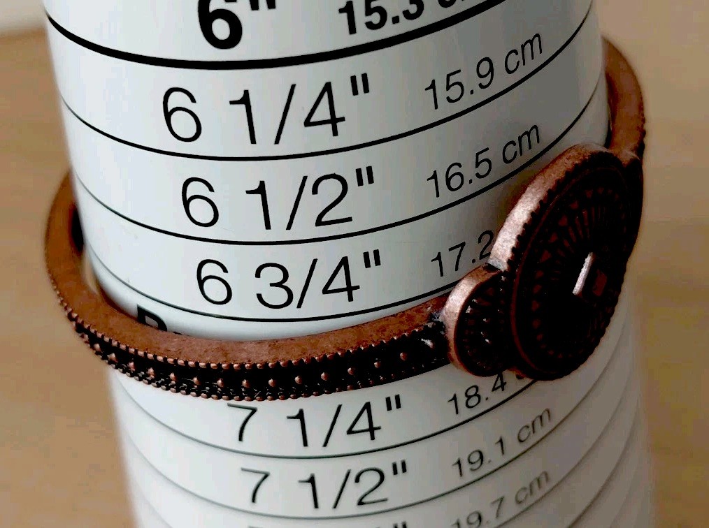 Intricate Copper Cuff Bracelet- Fits Wrist Size 7