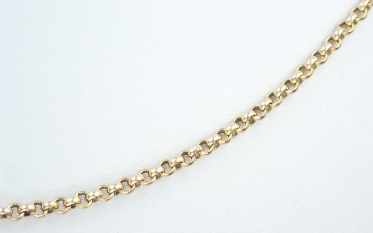 Glowing Vintage 16.5” Solid 9K Yellow Gold 2mm Belcher Chain Necklace 1990