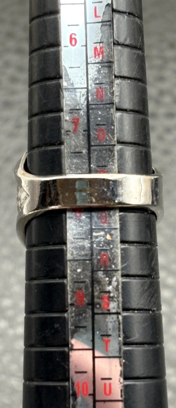 Vintage Vargas 18K HGE White Gold Plated Black Onyx Rhinestone Ring Size 8
