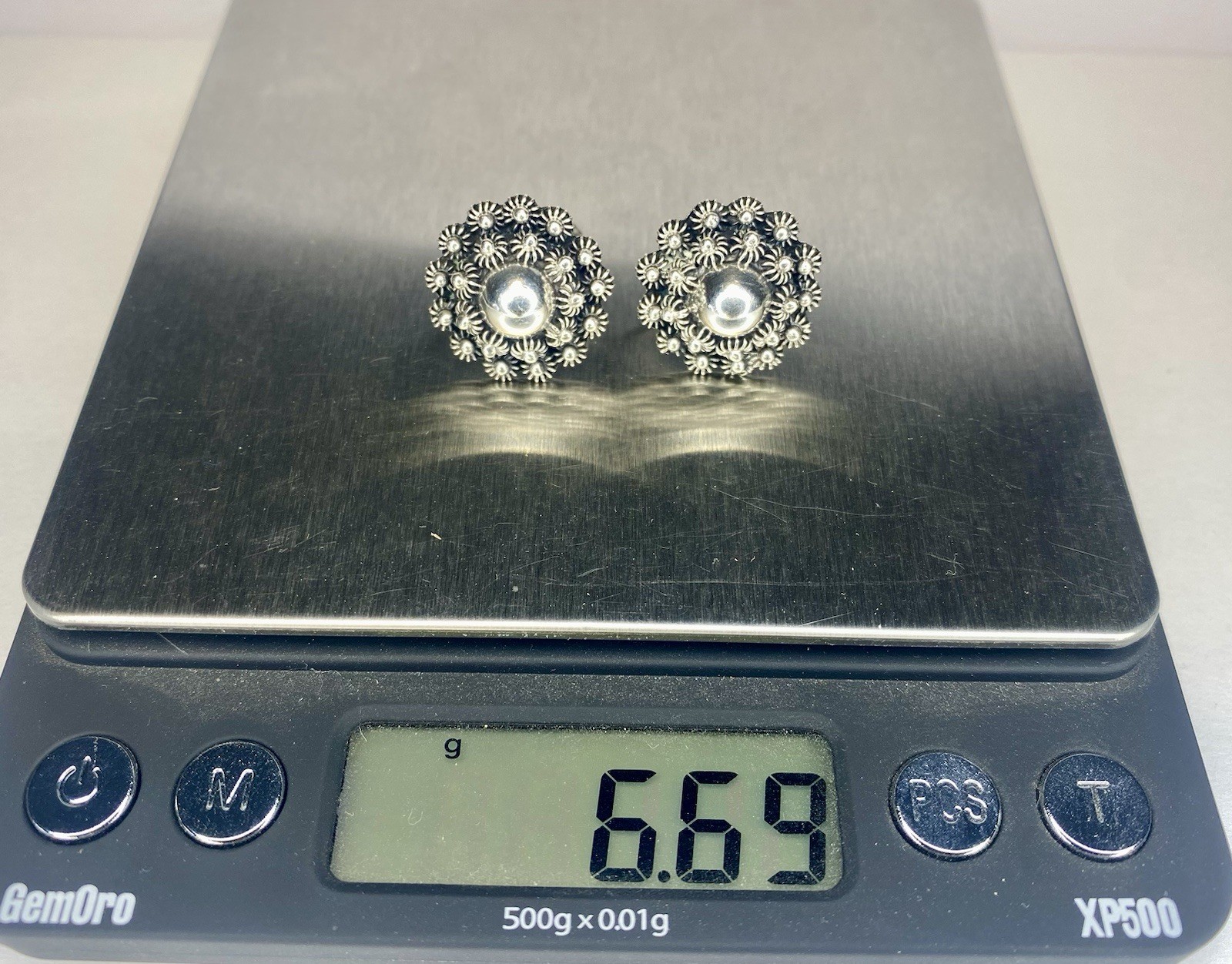 Vintage Mexican Sterling Silver 925 Mid-Century Brutalist Screw Back Earrings