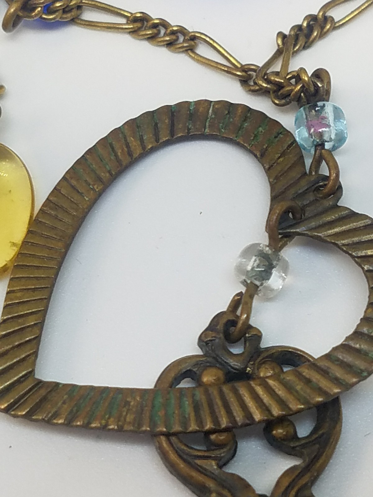 Glass Works Studio Long Multicolor Glass Hearts Charm Necklace