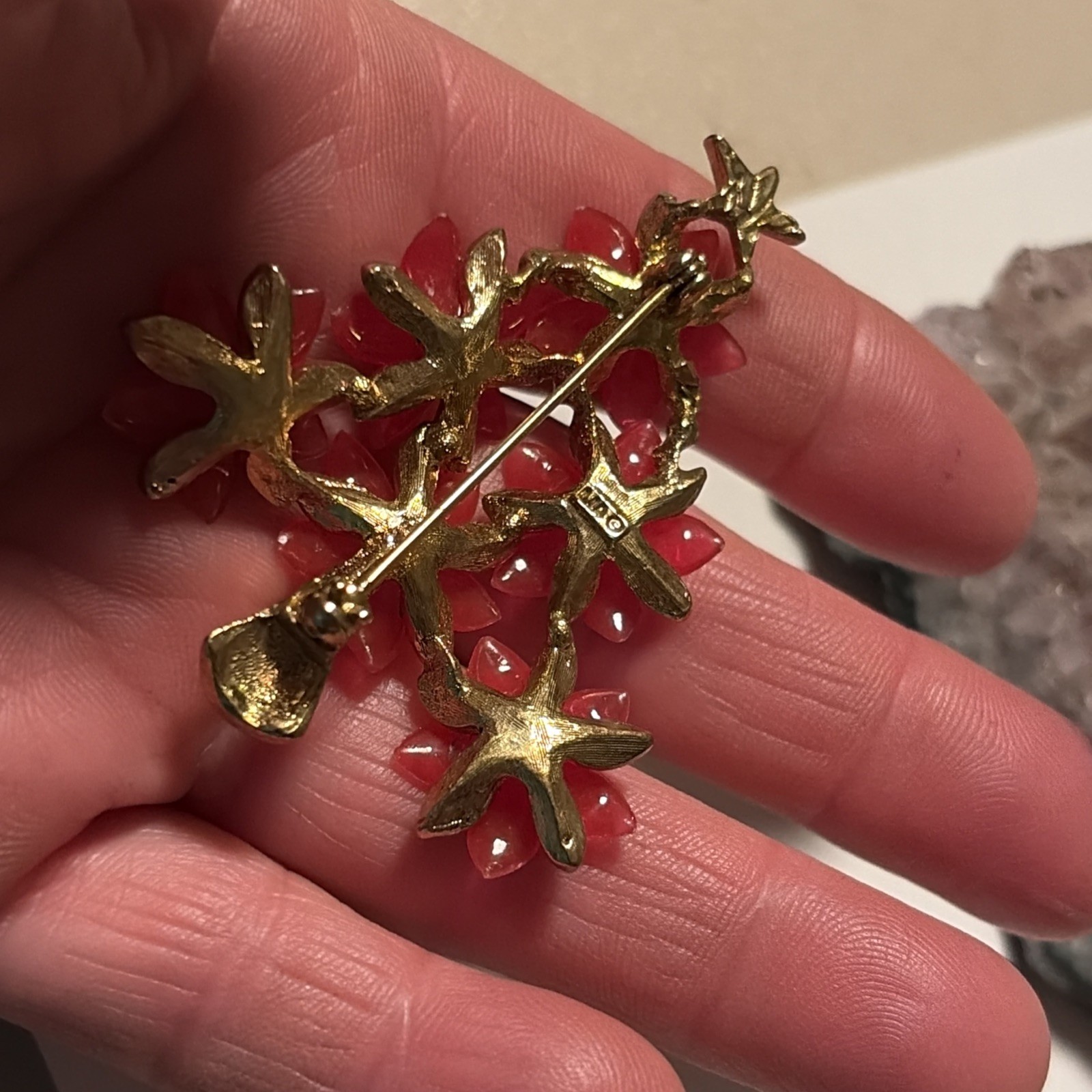 Vintage Unique Signed Lia Poinsettia Christmas Tree-pinkish Red 🌺 Flowers