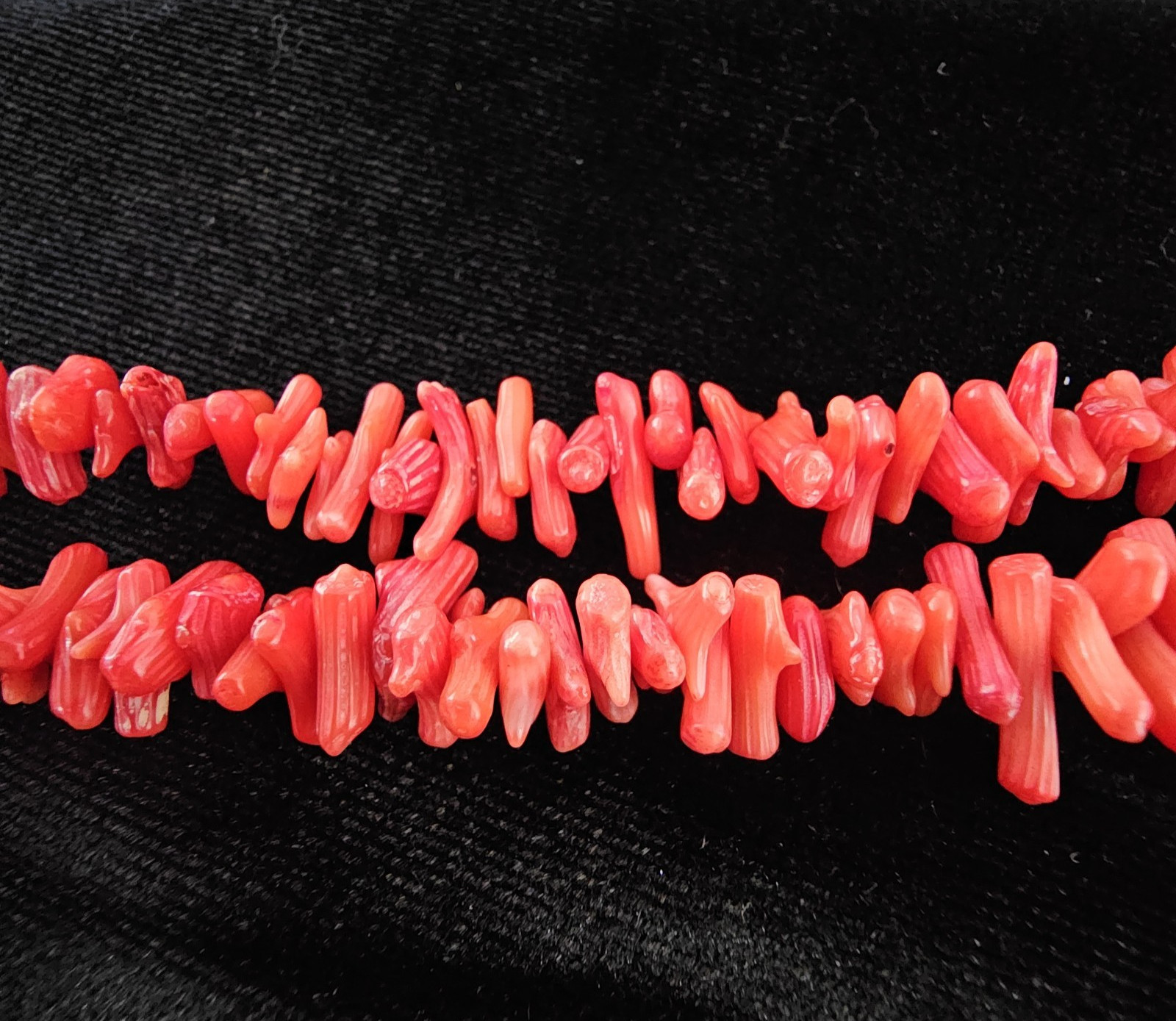 Vintage Red Branch Coral Dainty Necklace & Bracelet Set Retro Beachy Boho 16″