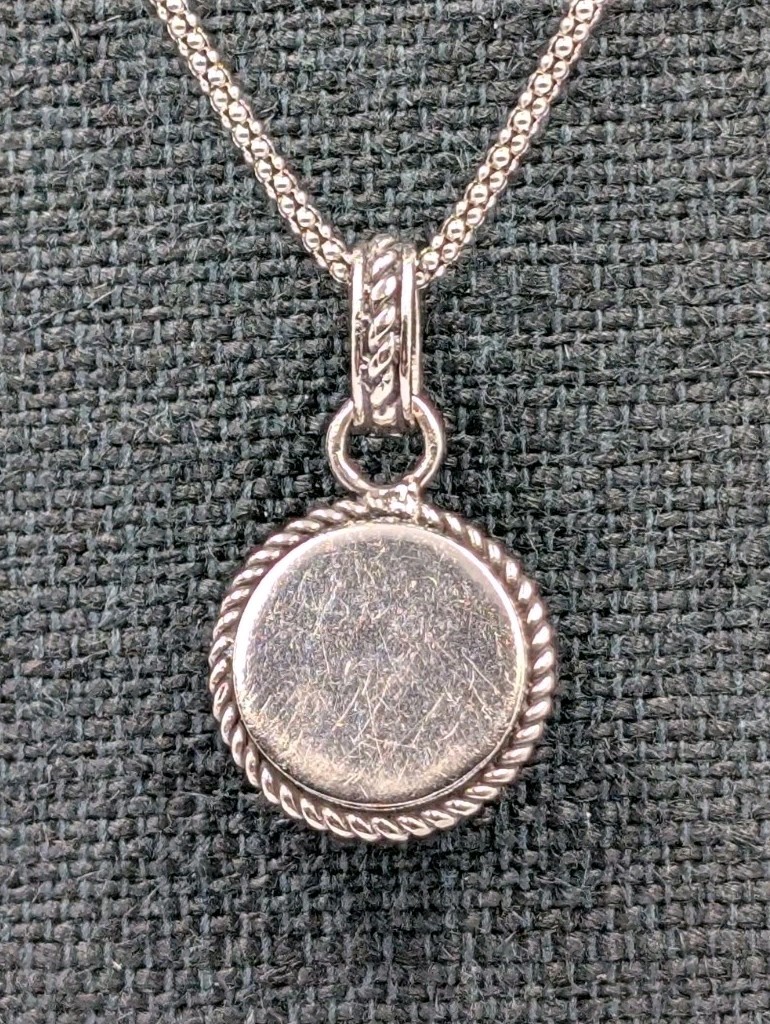 Vtg Sterling Silver Multi Color Art Glass Dome Pendant 18″ Popcorn 925 Necklace