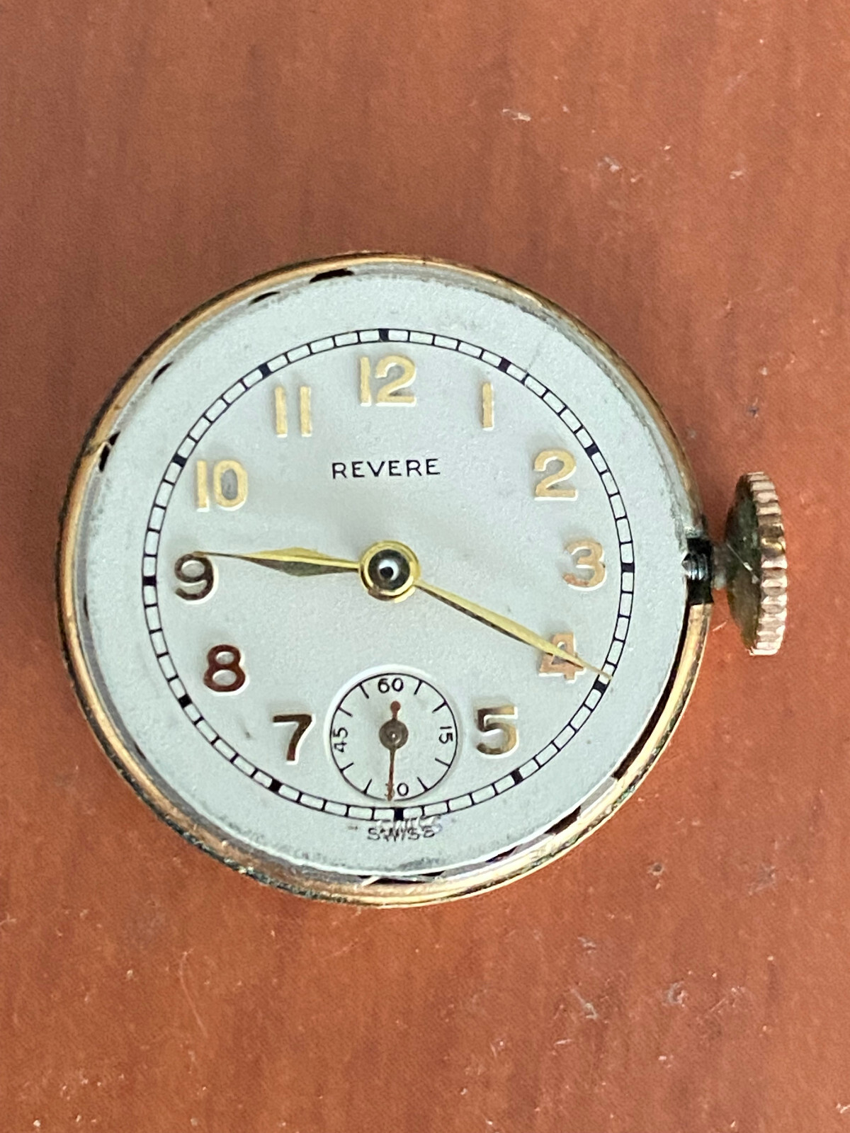 VINTAGE LADIES REVERE BROOCH WATCH, KEEPING TIME, 17 JEWEL , NICE