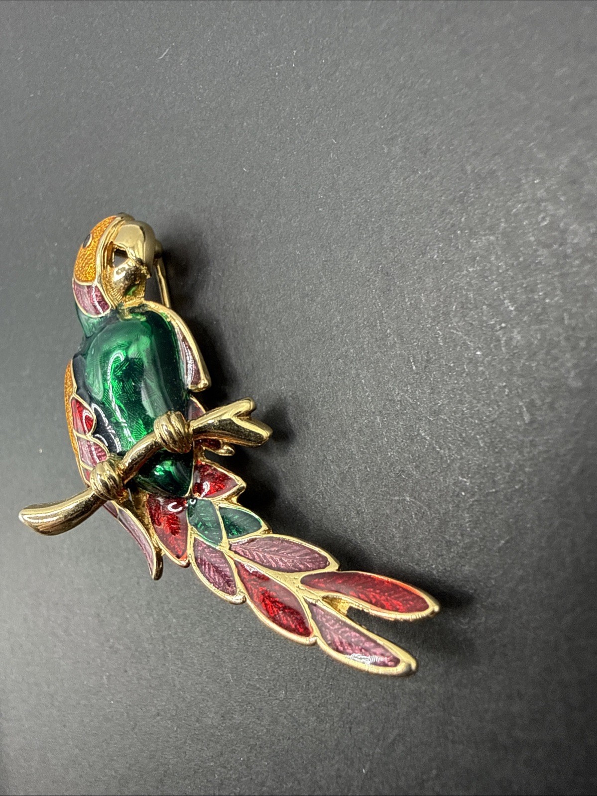 Vintage Colorful Enamel Bird Parrot Brooch Pin B61b