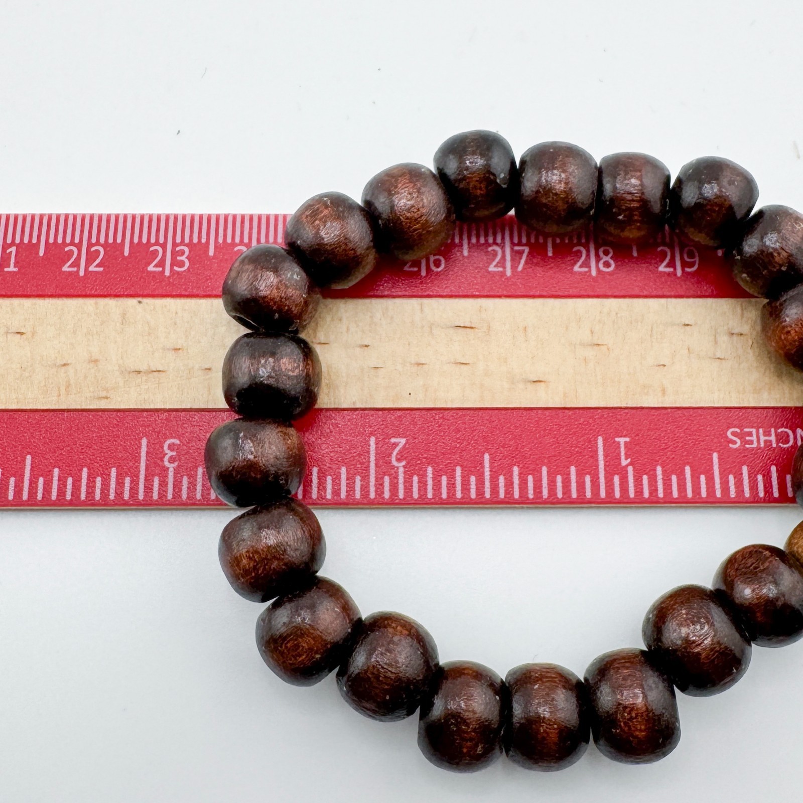 Wood Bead Bracelet 2 Set Stretch Stack Boho Quote “Beautiful Mindset” Earthy