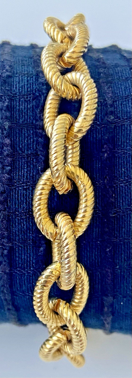 Vintage Joan’s Collectibles Gold Tone Textured Cable Link Bracelet – 8.25″ Long