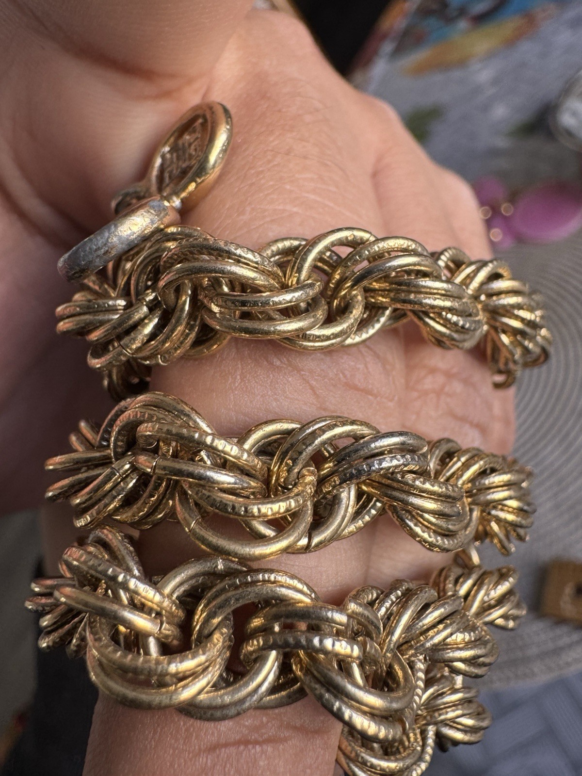 Vintage SOLD AS IS GIVENCHY gold TONE Twisted Chain 18 3/4” Necklace