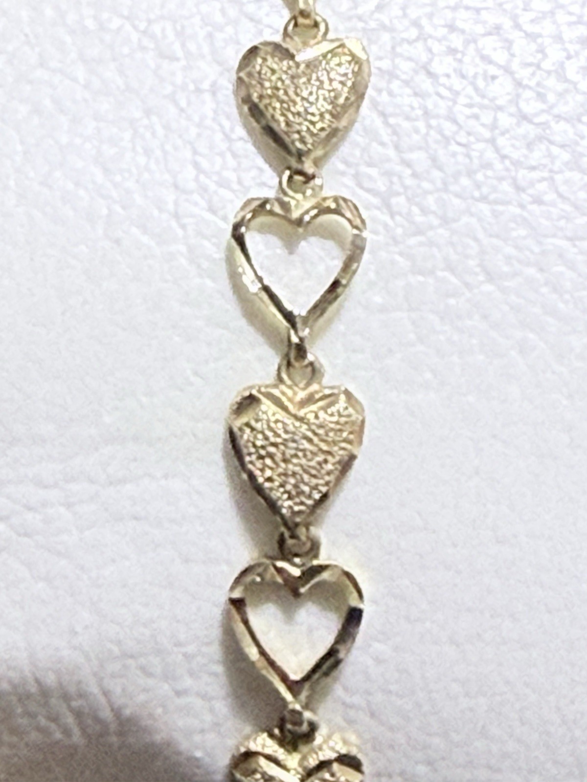 VINTAGE 14K GOLD LOT OF 2 HEART LINK BRACELETS 14.7 GRAMS WEARABLE BOTH MARKED