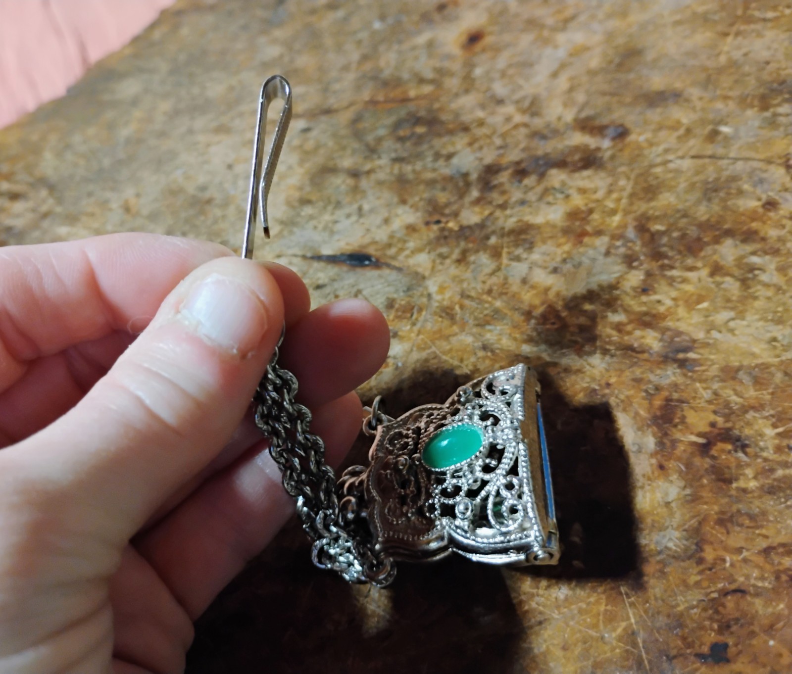 Unique Piece Silver Tone Filagree Coin Purse Not Sure If It’s A Pendant Or…