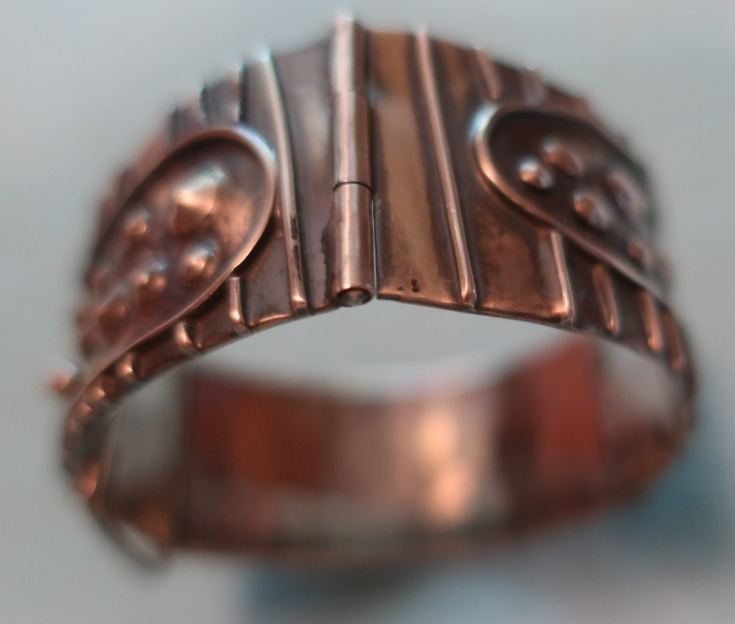 Vintage Segmented Sterling Cuff Bracelet; Made in USA by Peggy Johnson, May 1978