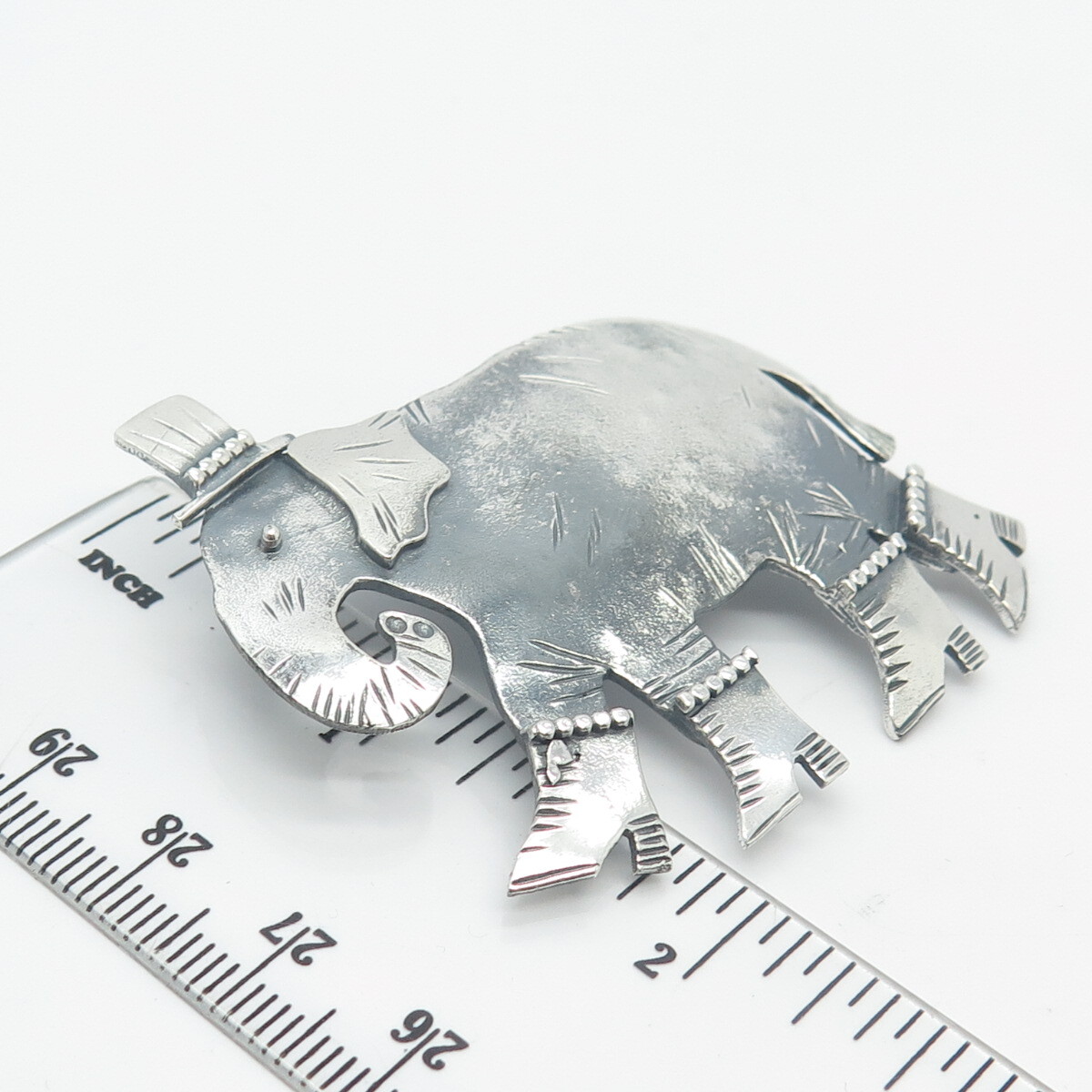 925 Sterling Silver Vintage Danielle Bali Circus Elephant Lapel Pin